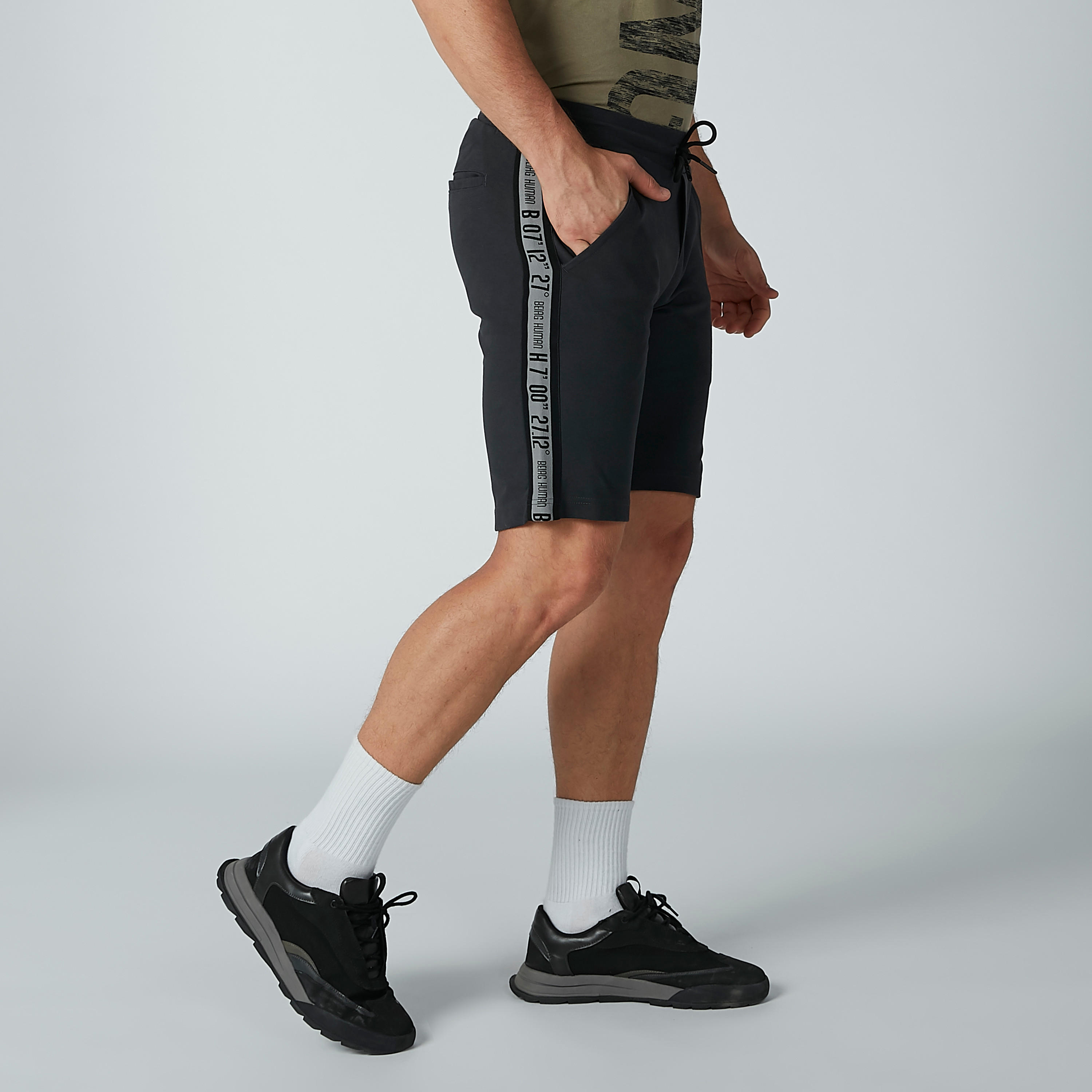 Sustainable Being Human Tape Detail Mid-Rise Shorts with Drawstring-men-clothing-bottoms-shorts-image-1