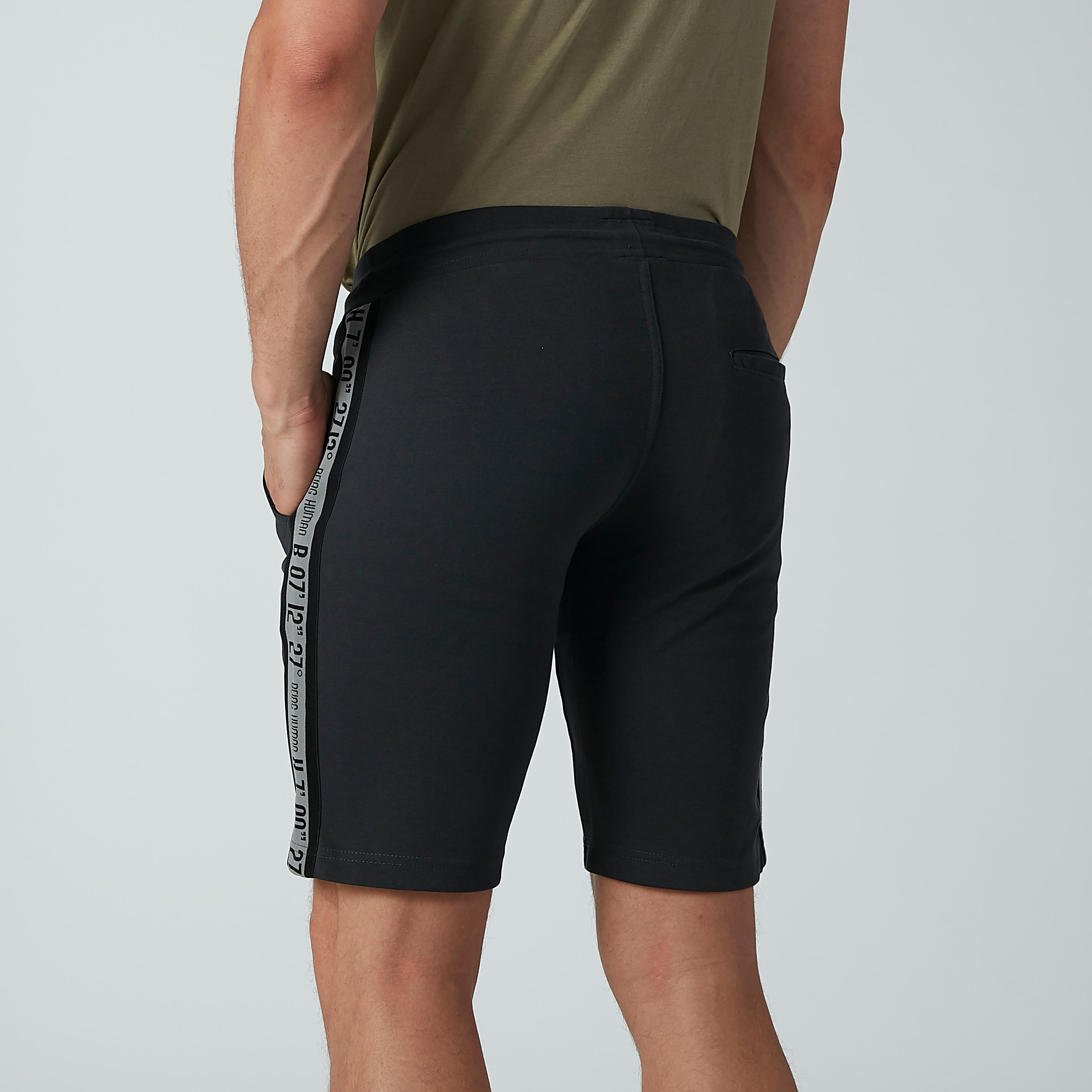 Sustainable Being Human Tape Detail Mid-Rise Shorts with Drawstring-men-clothing-bottoms-shorts-image-4
