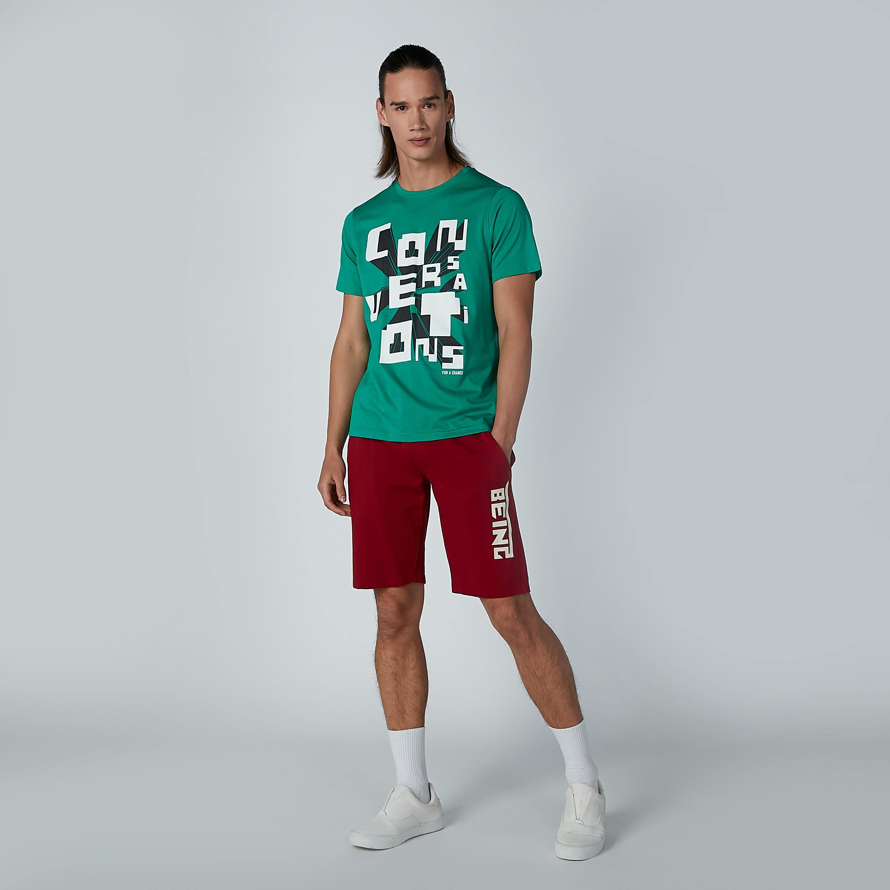 شورت مستدام بخصر متوسط الارتفاع وجيوب وطبعات بيينج هيومان-men-clothing-bottoms-shorts-image-6