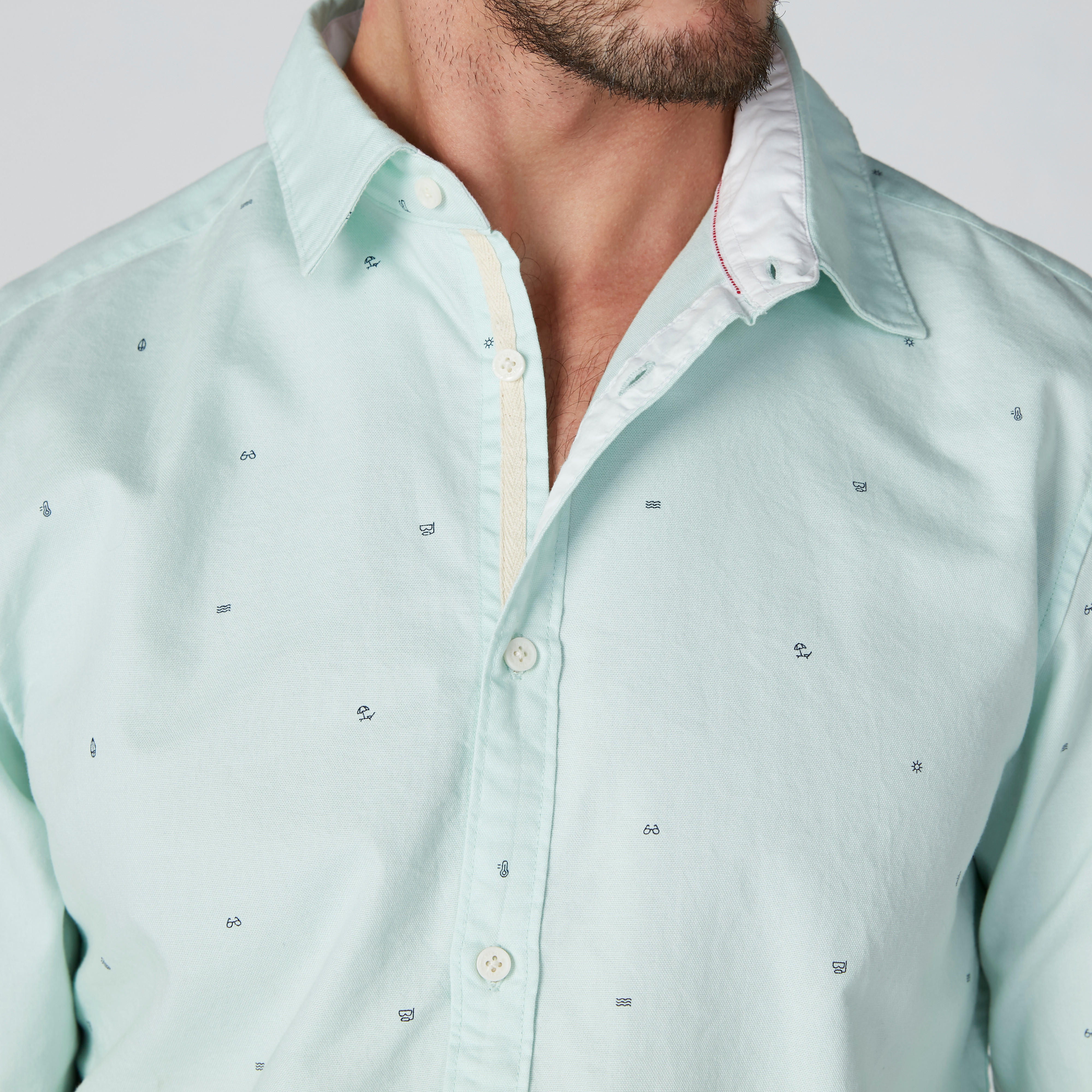 قميص مستدام بأزرار وطبعات بيينج هيومان-men-clothing-shirts-image-1