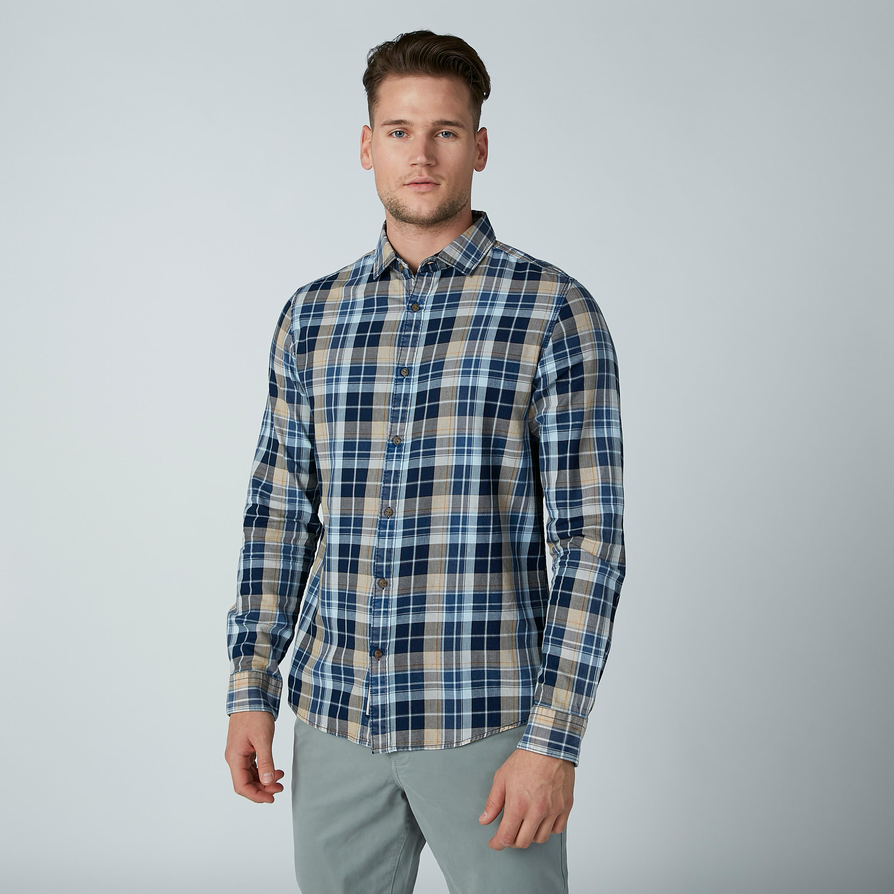 Sustainable Lee Cooper Chequered Shirt with Long Sleeves-men-clothing-shirts-image-1
