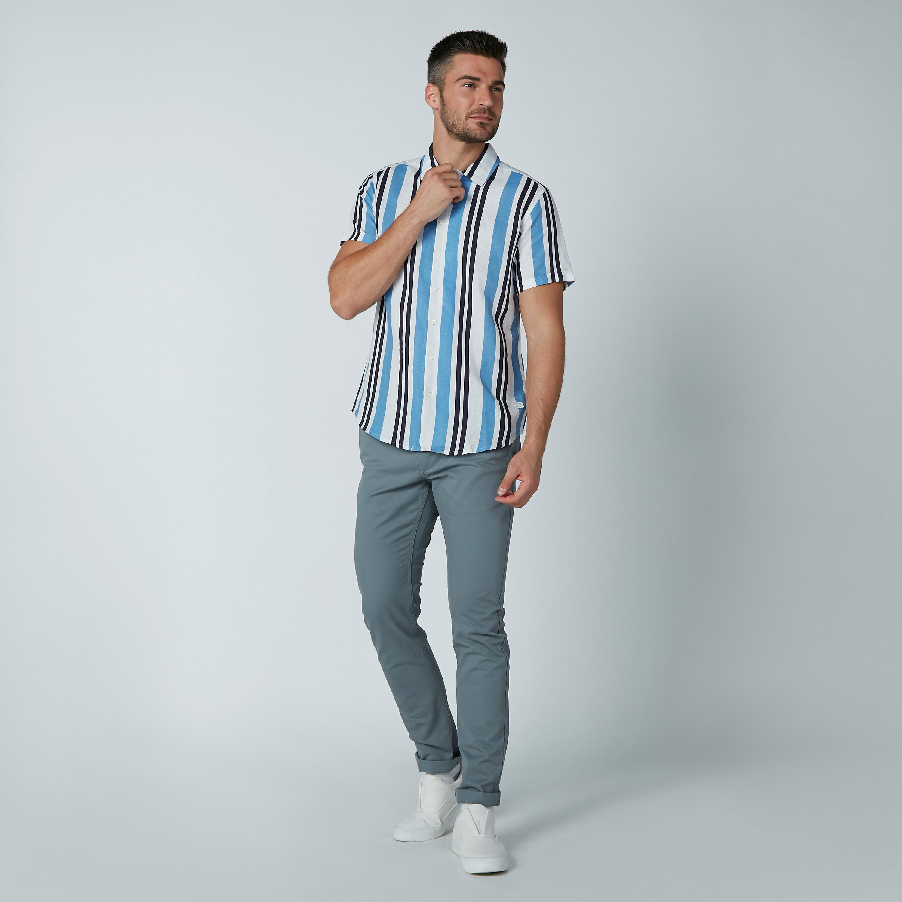قميص مستدام مقلم بأكمام قصيرة بيينج هيومان -men-clothing-shirts-image-3