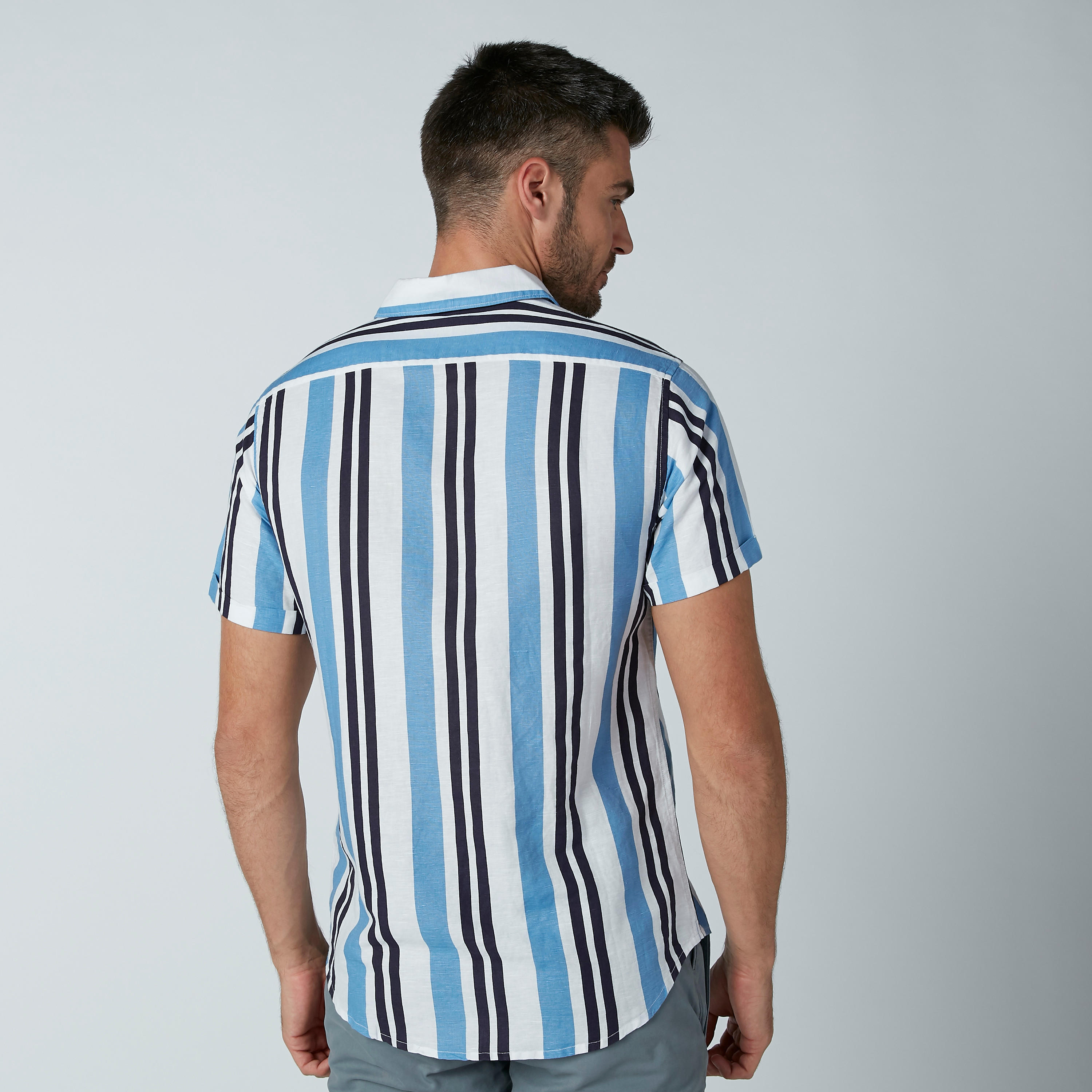قميص مستدام مقلم بأكمام قصيرة بيينج هيومان -men-clothing-shirts-image-4