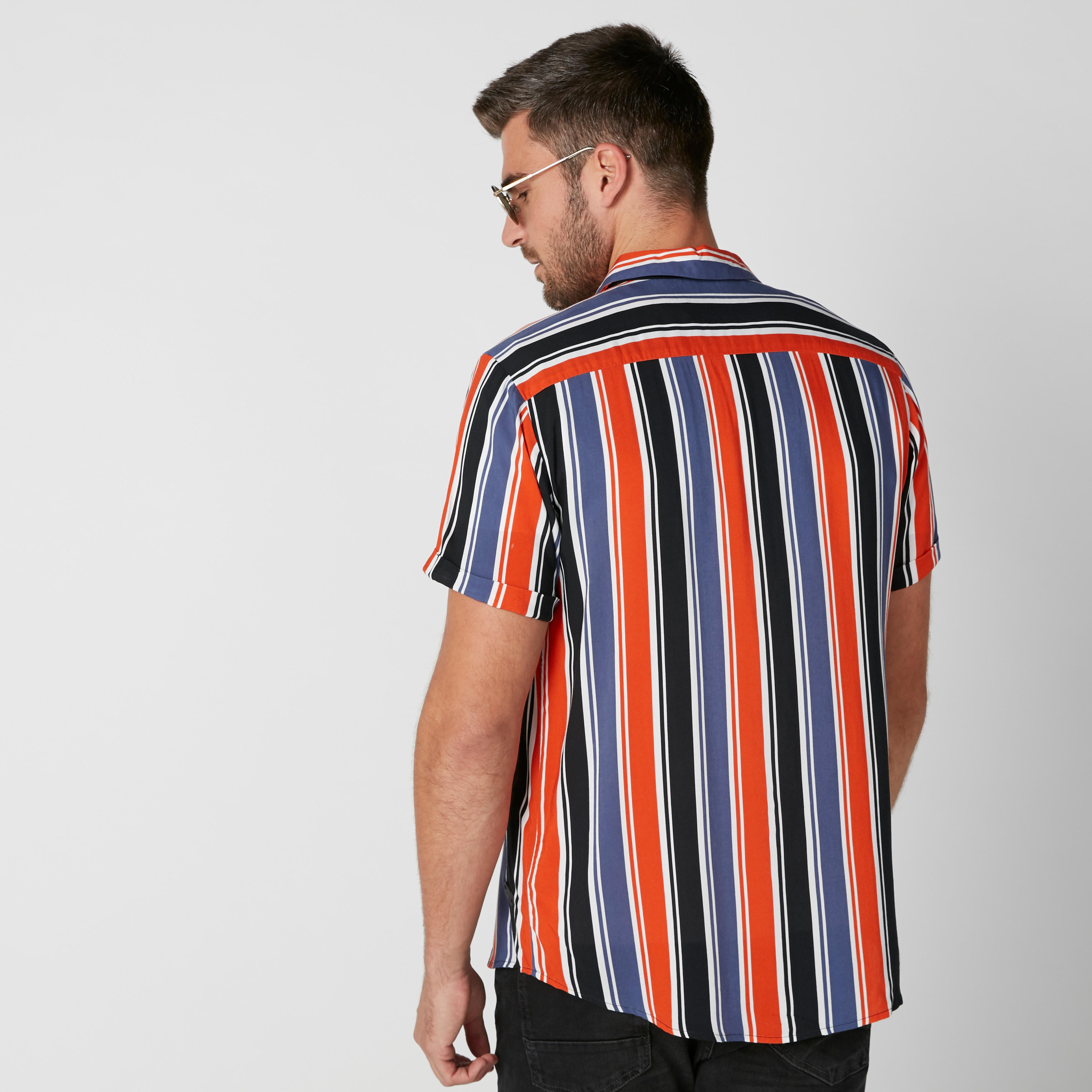 قميص مستدام مقلم بأكمام قصيرة بيينج هيومان-men-clothing-shirts-image-2
