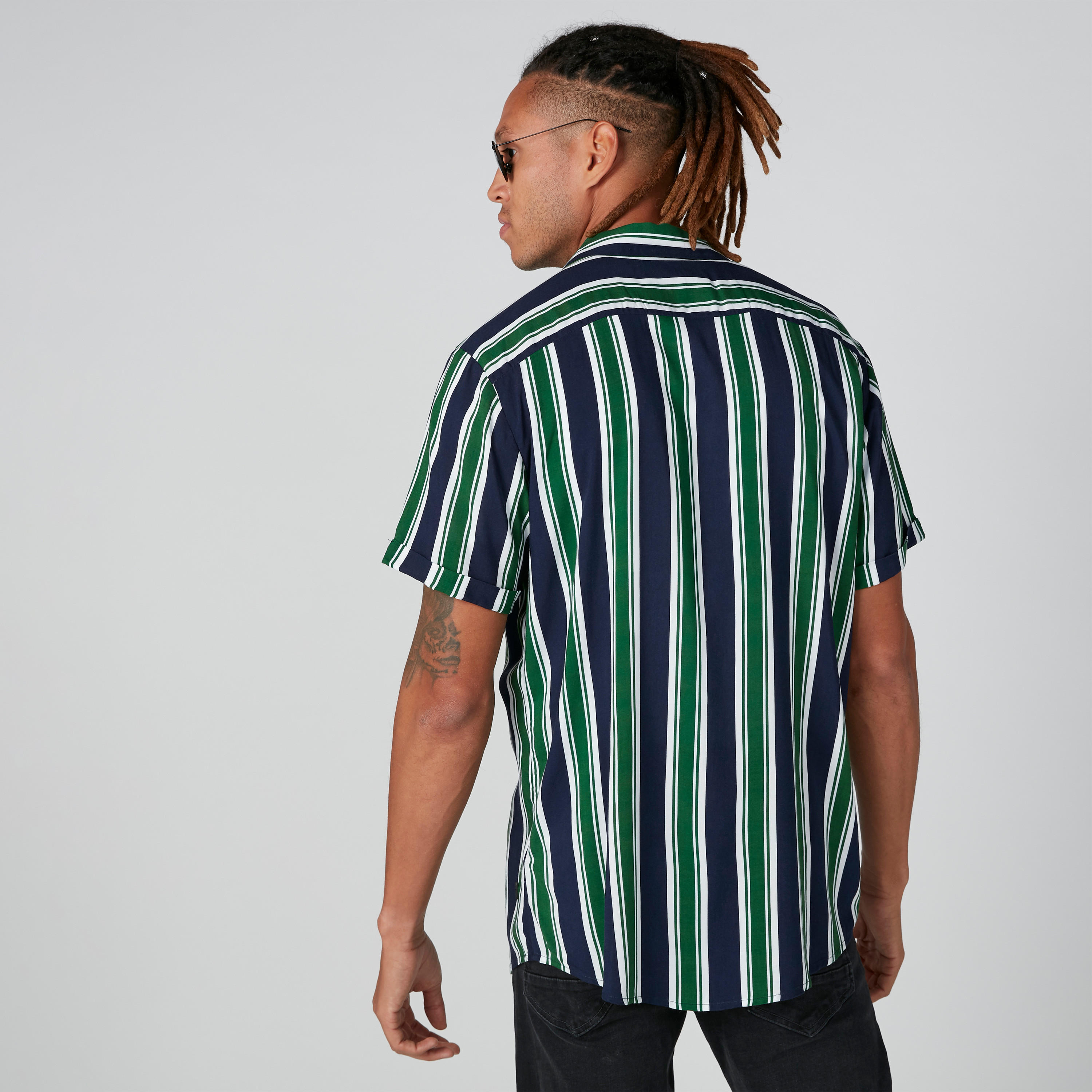 قميص مستدام مقلم بأكمام قصيرة بيينج هيومان-men-clothing-shirts-image-4