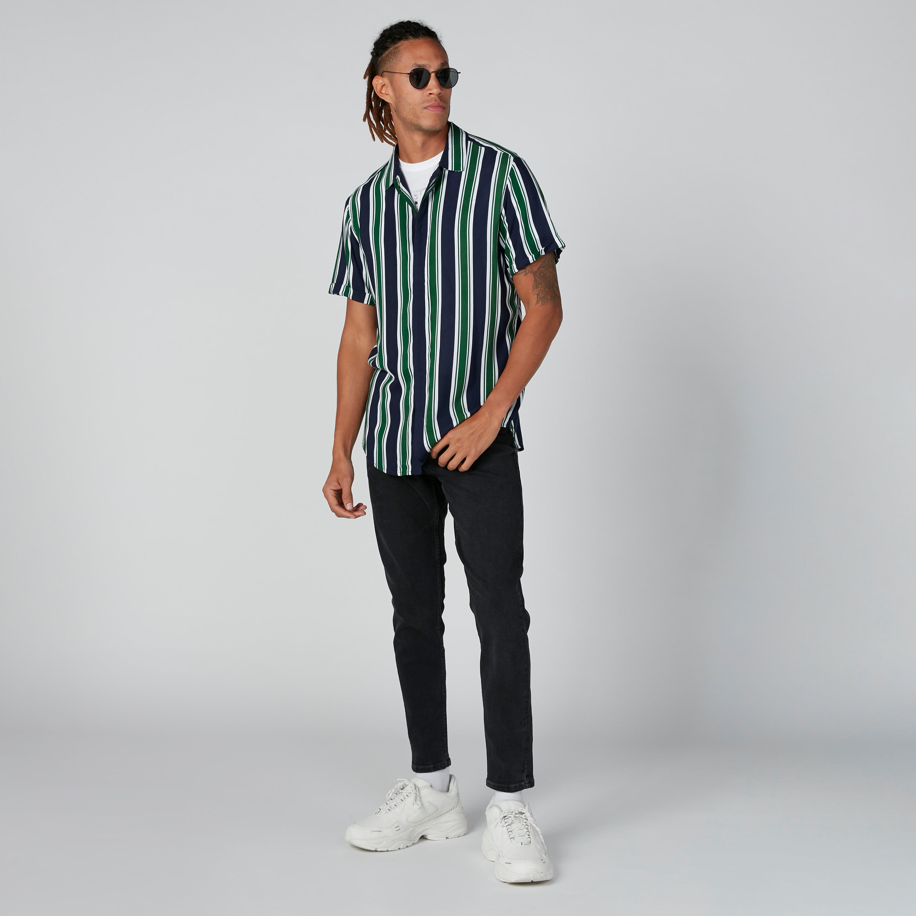 قميص مستدام مقلم بأكمام قصيرة بيينج هيومان-men-clothing-shirts-image-5