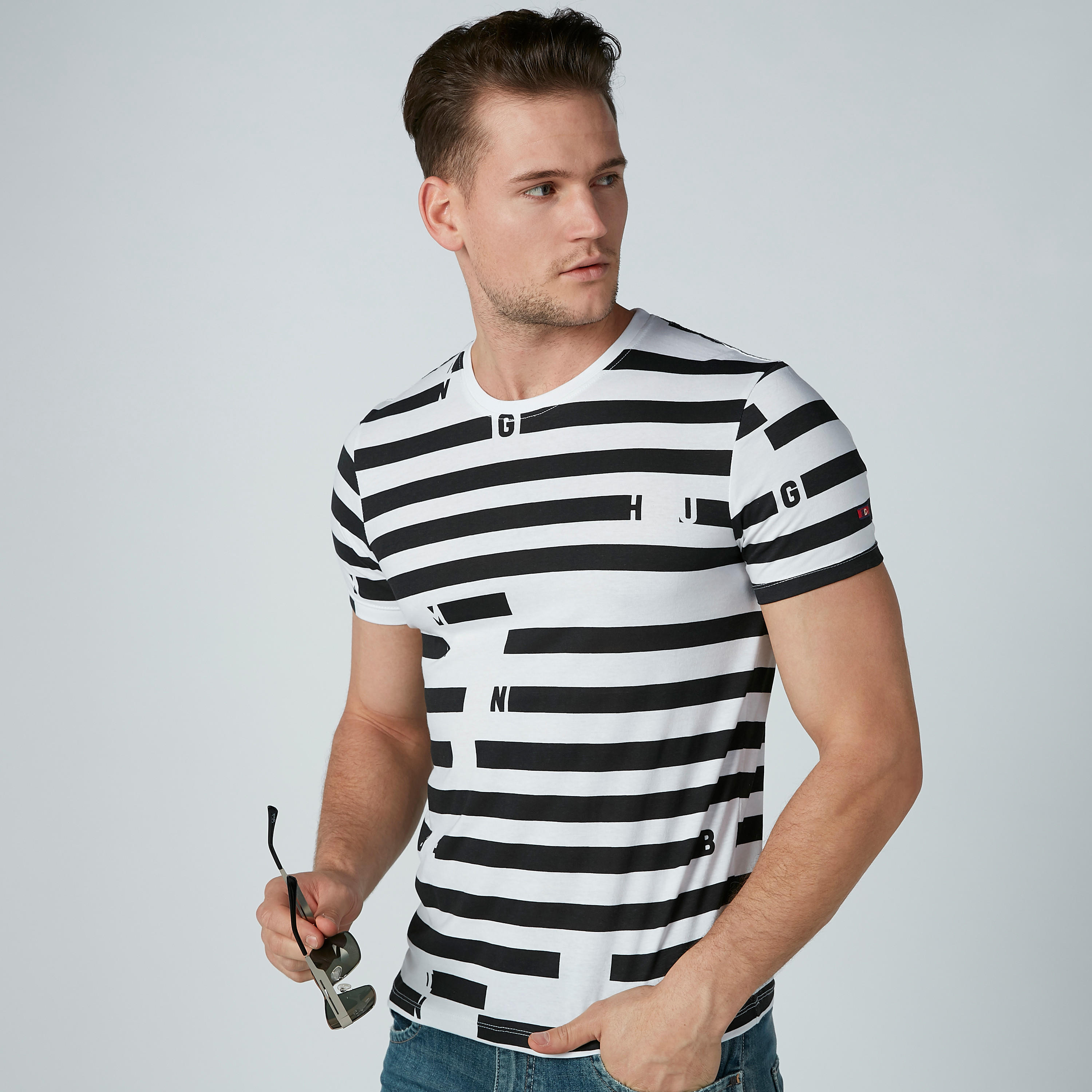 Being Human Striped T-shirt with Short Sleeves and Round Neck-men-clothing-tshirtsandpolos-tshirts-image-3