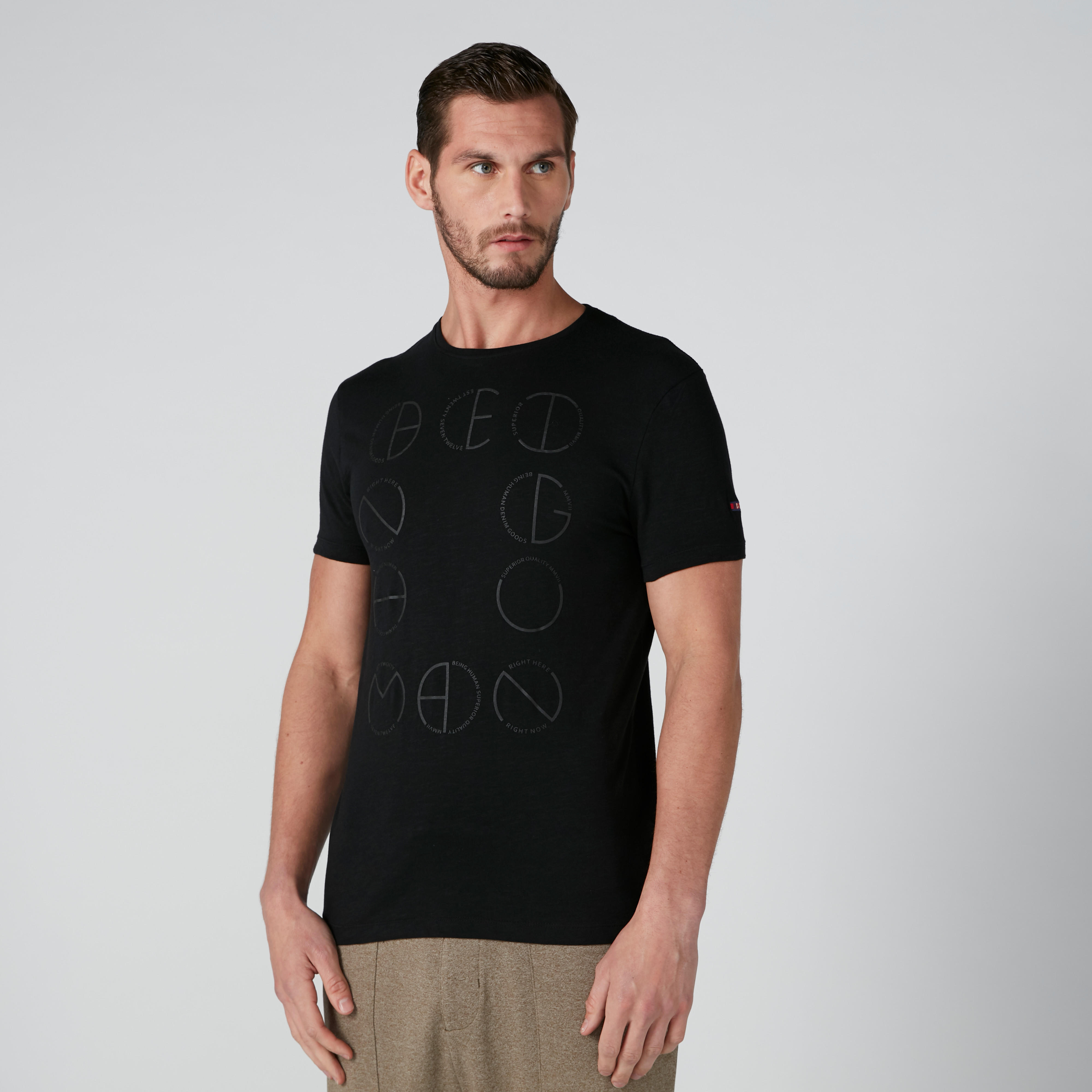 تيشيرت بأكمام قصيرة وطبعات بيينج هيومان-men-clothing-tshirtsandpolos-tshirts-image-1