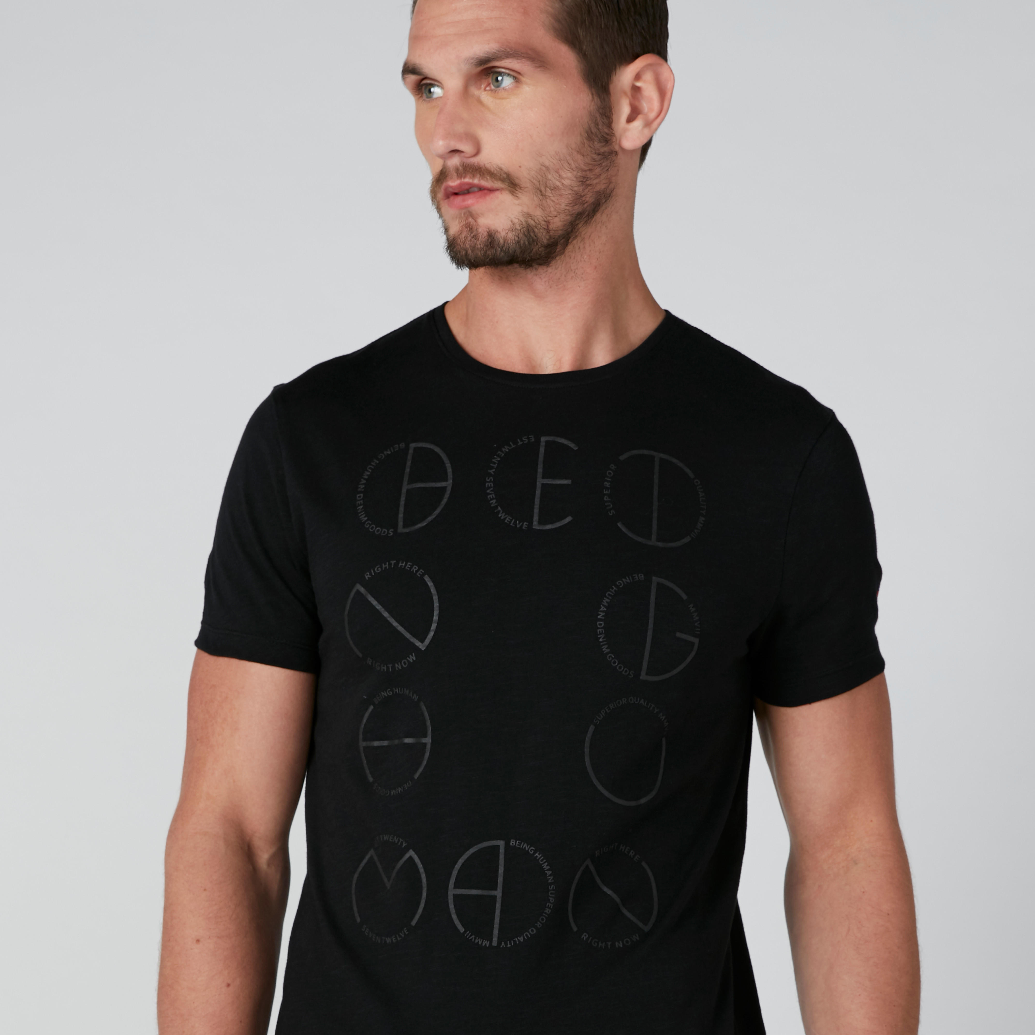 تيشيرت بأكمام قصيرة وطبعات بيينج هيومان-men-clothing-tshirtsandpolos-tshirts-image-4