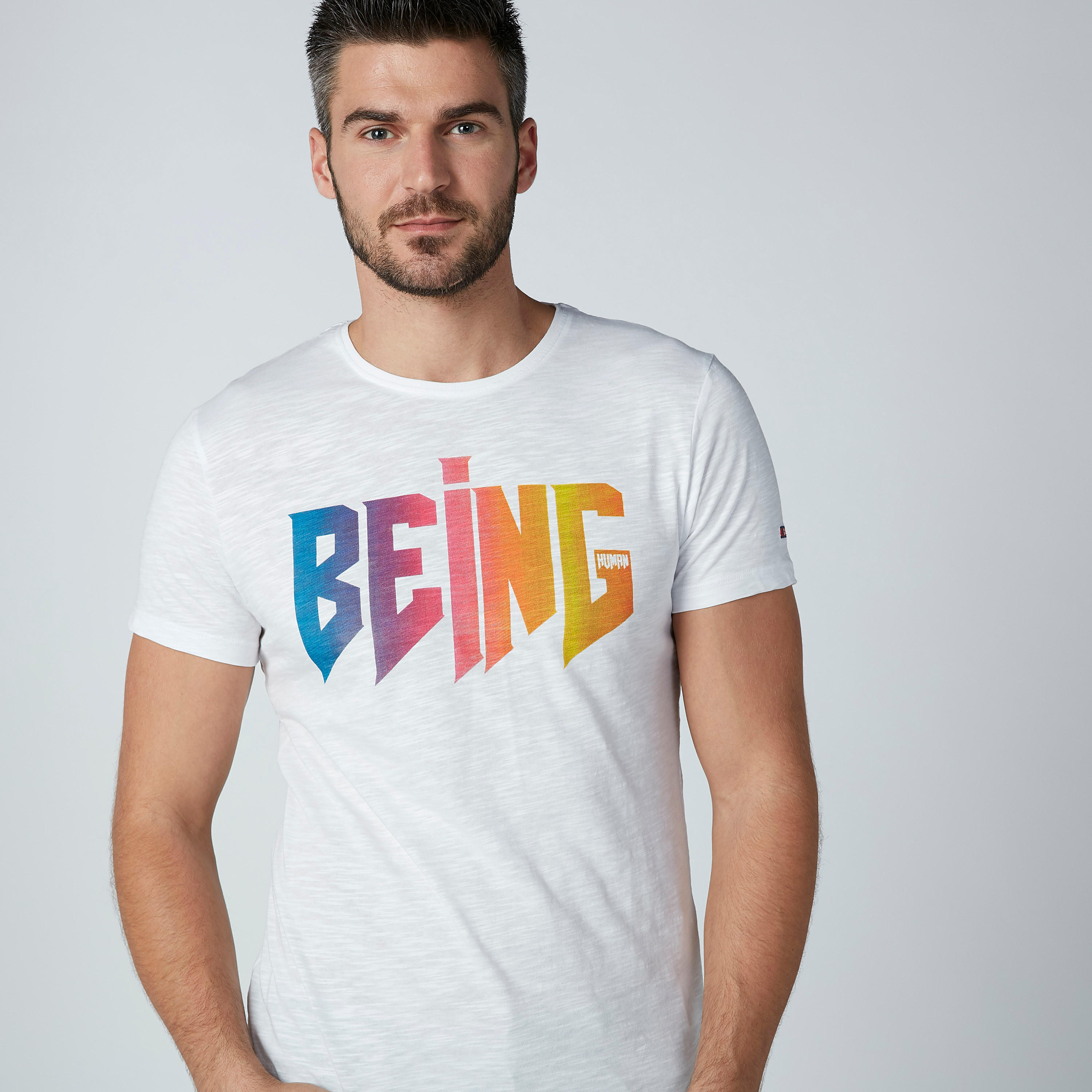 Being Human Printed T-shirt with Short Sleeves-men-clothing-tshirtsandpolos-tshirts-image-3