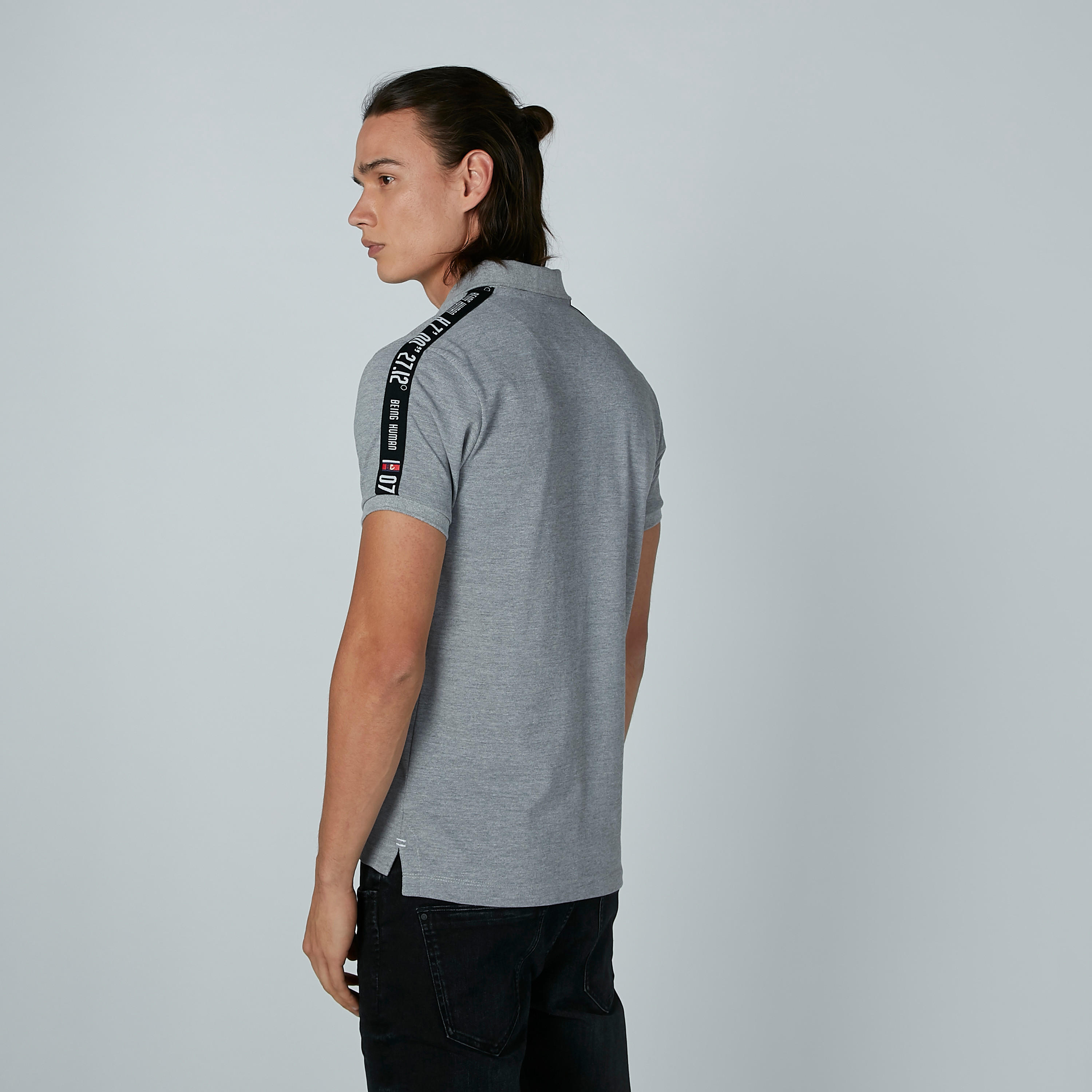 تيشيرت مستدام بولو بشريطة بيينج هيومان-men-clothing-tshirtsandpolos-polos-image-3