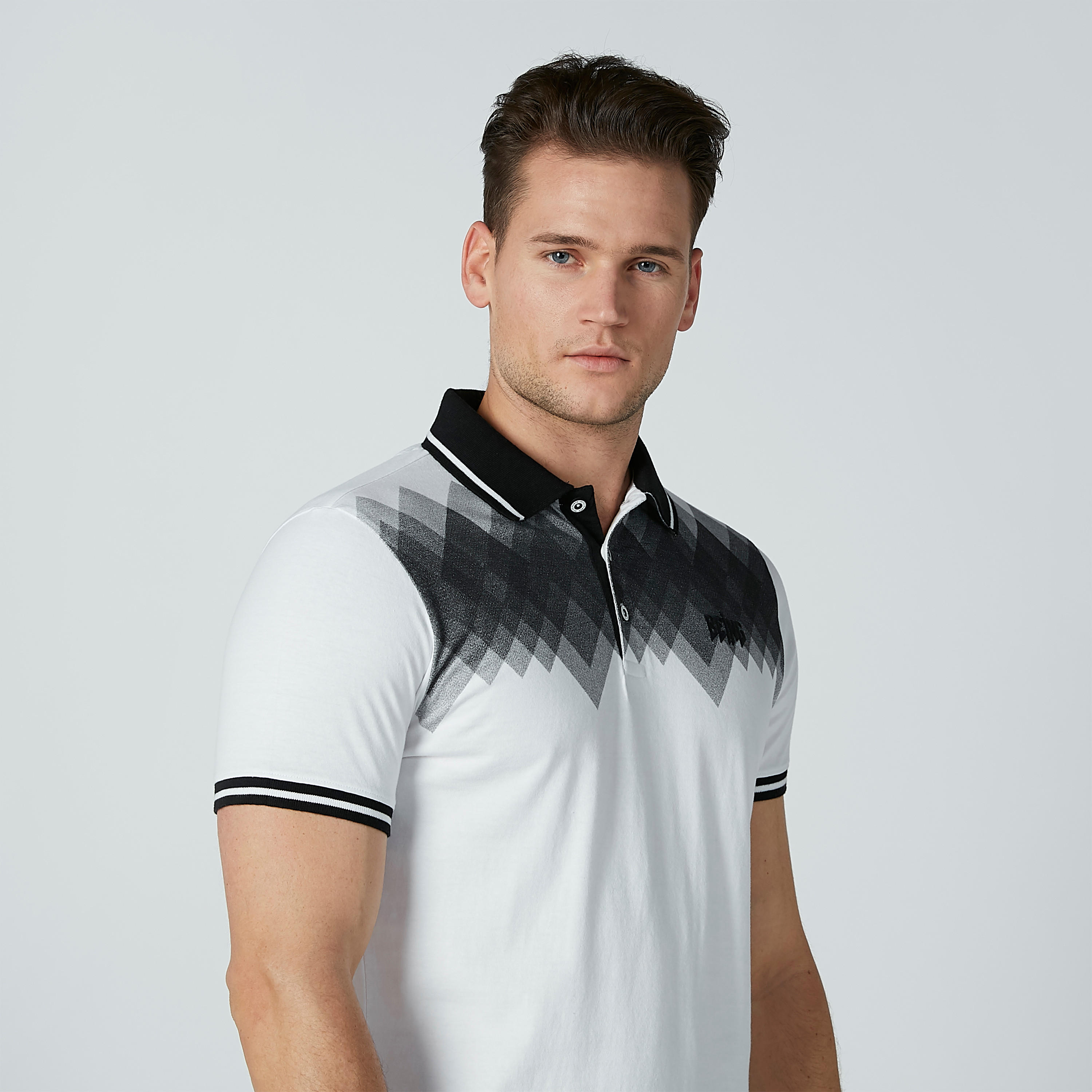 Sustainable Being Human Printed T-shirt with Polo Neck and Short Sleeves-men-clothing-tshirtsandpolos-polos-image-2