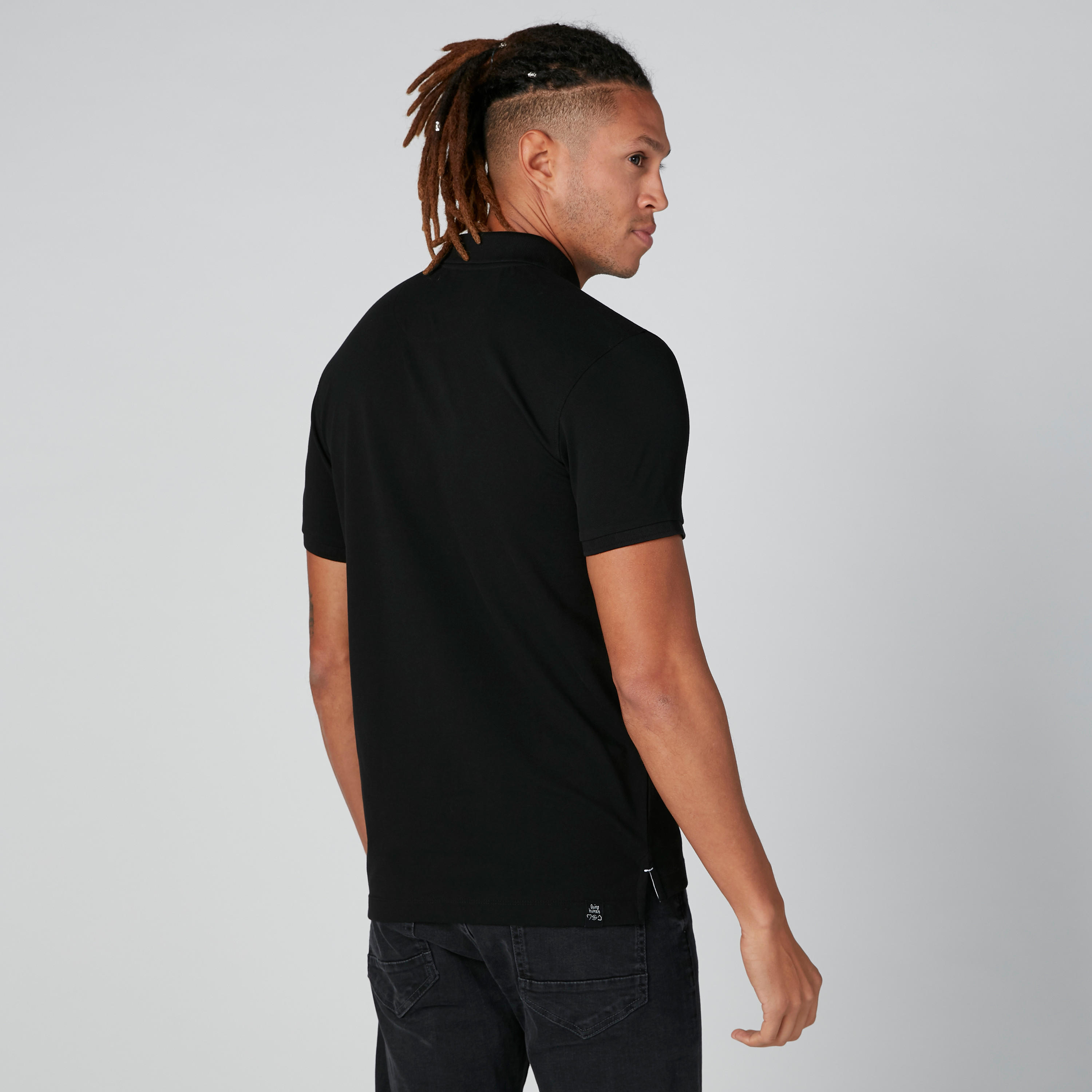 Sustainable Being Human Zip Detail Polo Neck T-Shirt-men-clothing-tshirtsandpolos-polos-image-2