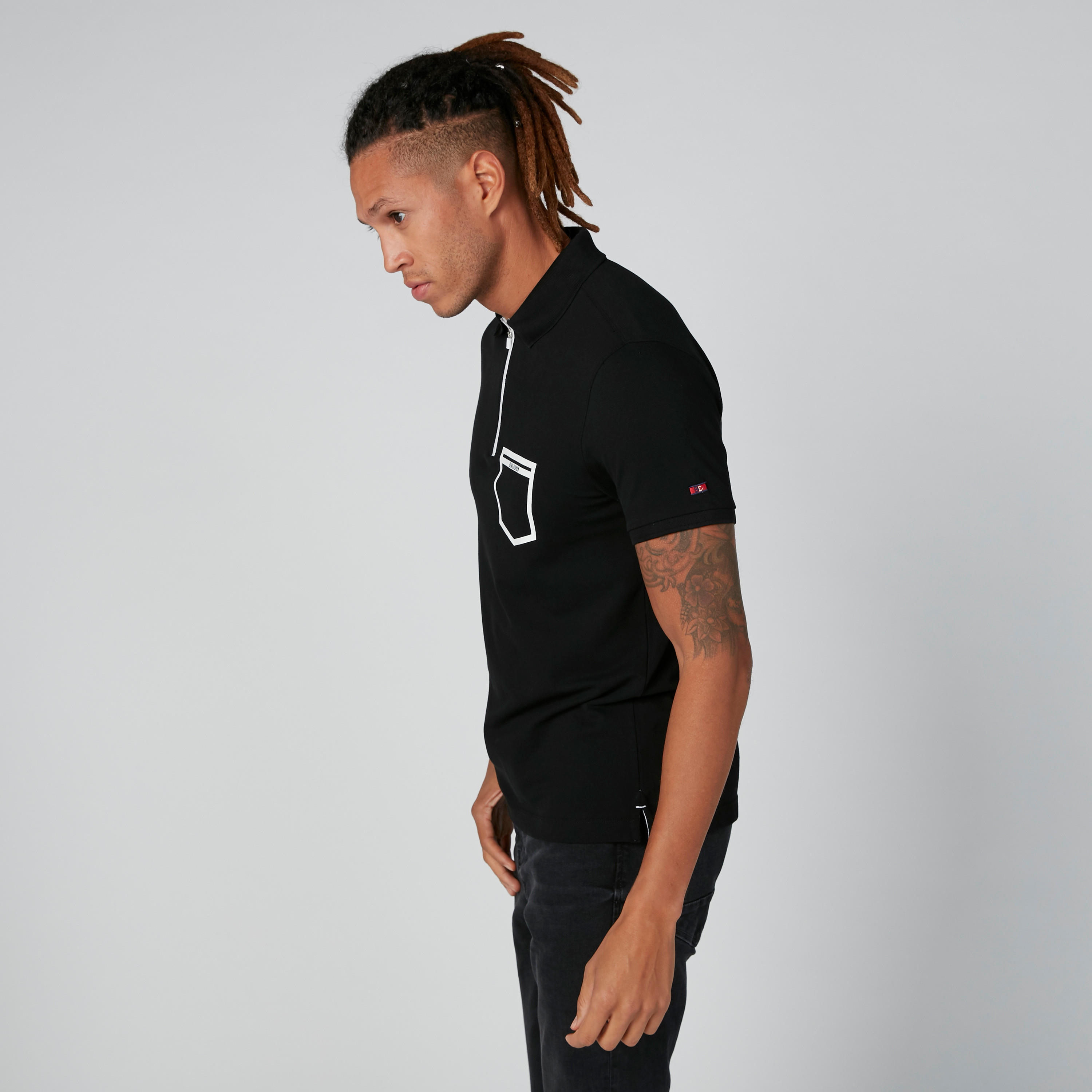 Sustainable Being Human Zip Detail Polo Neck T-Shirt-men-clothing-tshirtsandpolos-polos-image-3