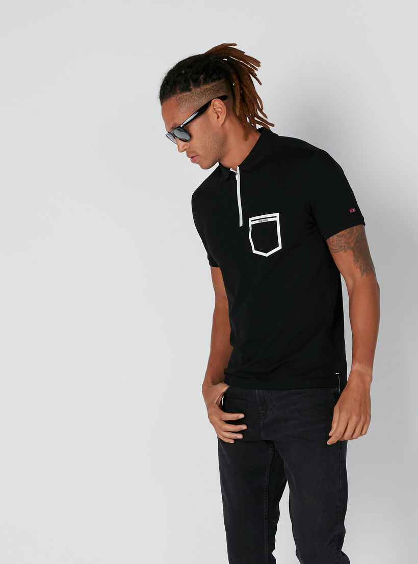 تيشيرت مستدام بياقة بولو وسحّاب بيينج هيومان-men-clothing-tshirtsandpolos-polos-image-4