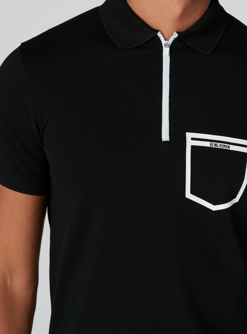 تيشيرت مستدام بياقة بولو وسحّاب بيينج هيومان-men-clothing-tshirtsandpolos-polos-image-5