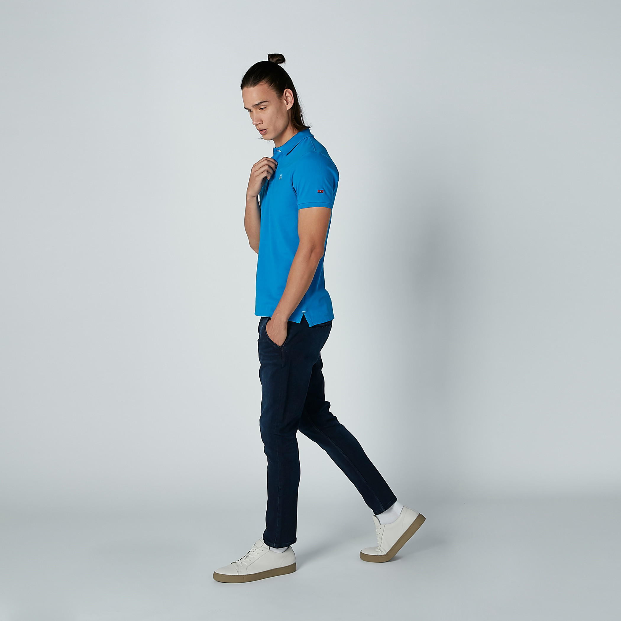 تيشيرت سادة بياقة بولو وأكمام قصيرة من بيينج هيومان-men-clothing-tshirtsandpolos-polos-image-2