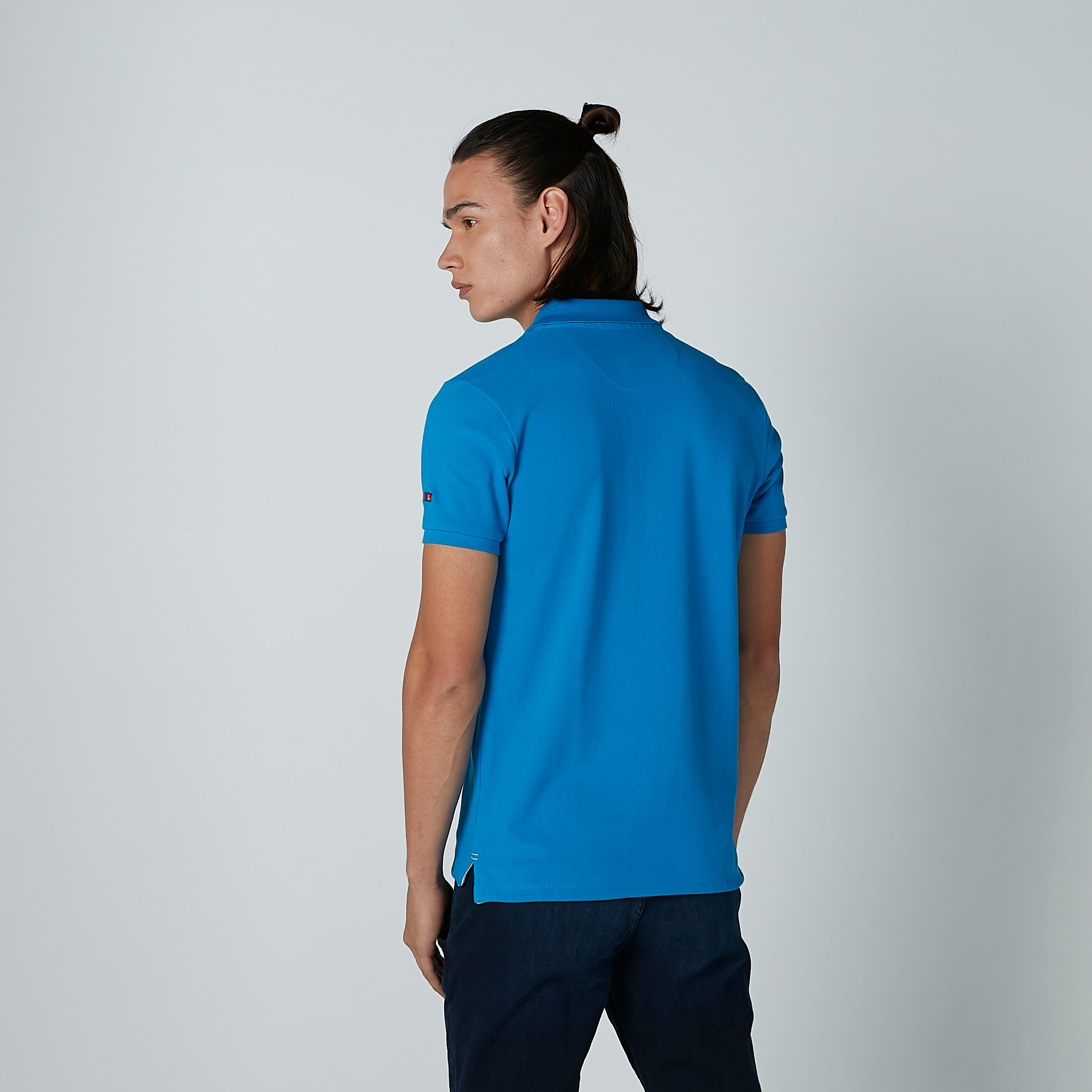 تيشيرت سادة بياقة بولو وأكمام قصيرة من بيينج هيومان-men-clothing-tshirtsandpolos-polos-image-3