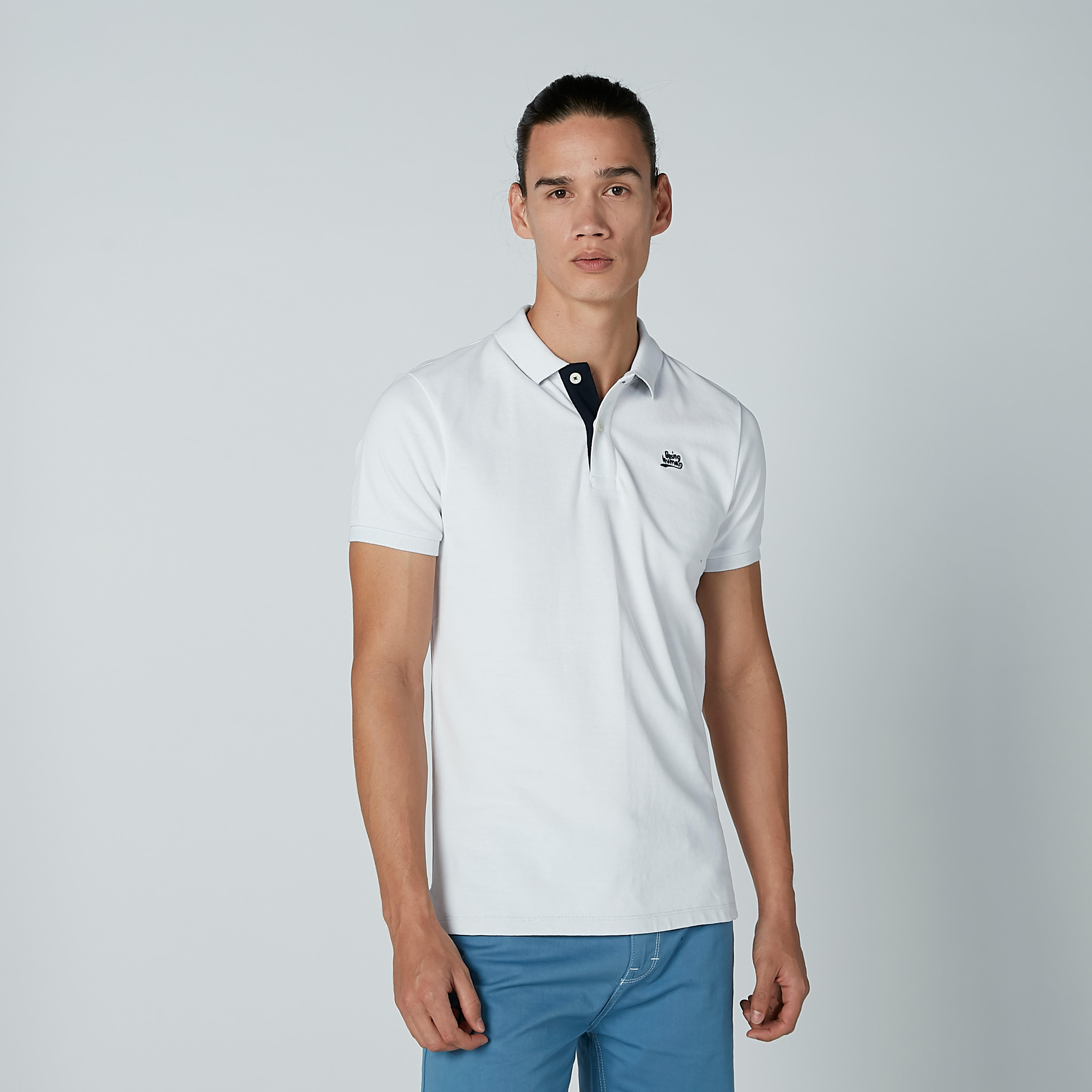 تيشيرت سادة بياقة بولو وأكمام قصيرة من بيينج هيومان-men-clothing-tshirtsandpolos-polos-image-1