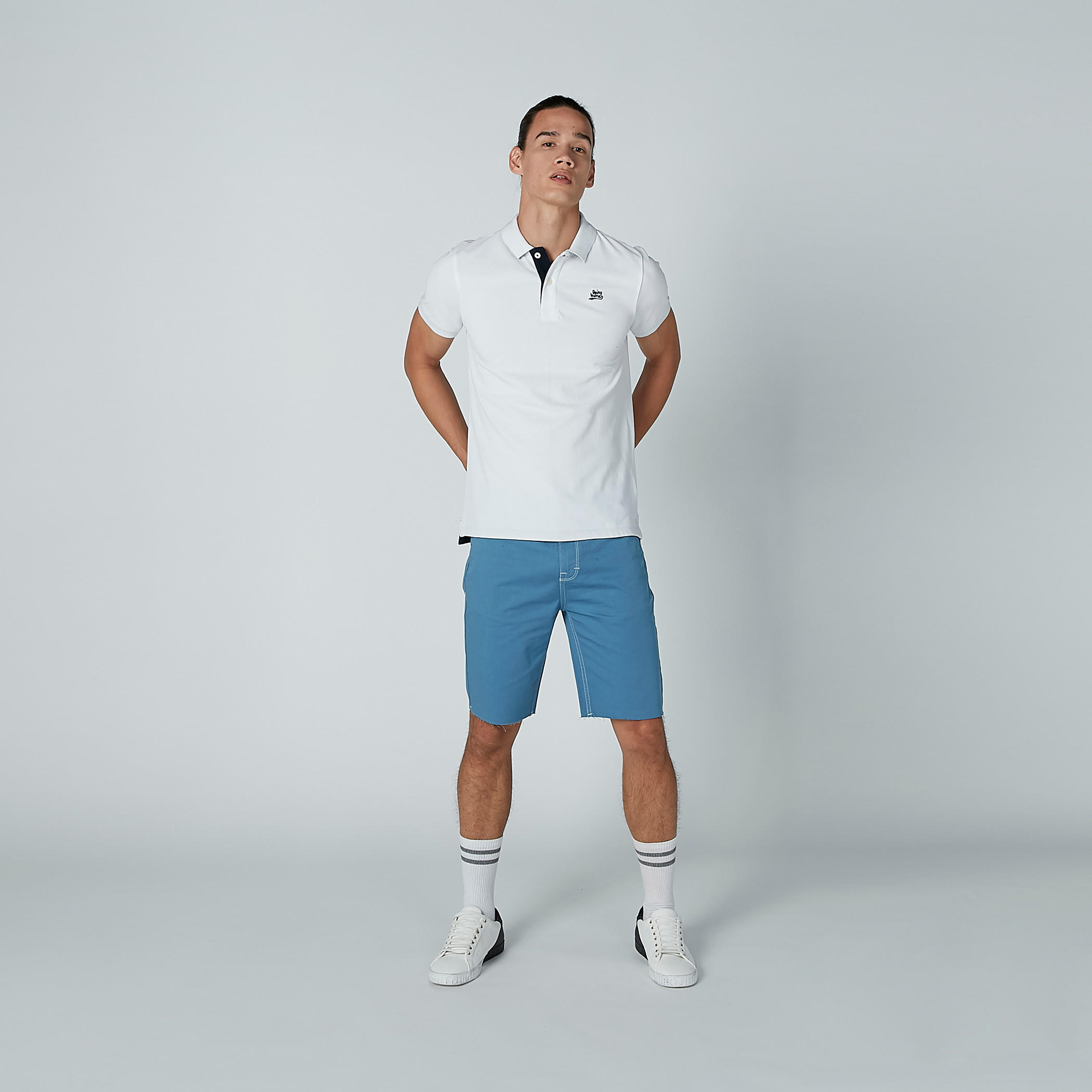 تيشيرت سادة بياقة بولو وأكمام قصيرة من بيينج هيومان-men-clothing-tshirtsandpolos-polos-image-2