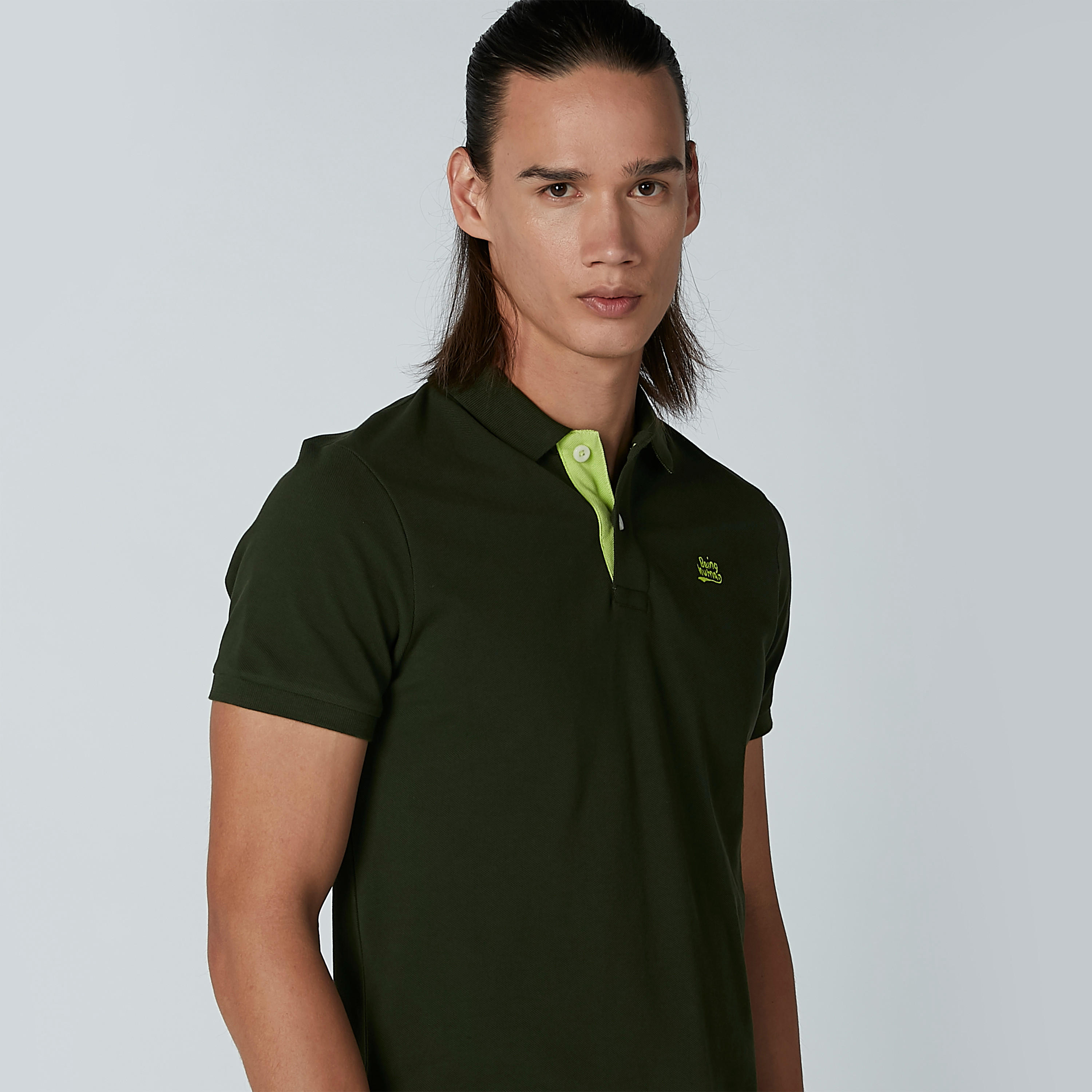 تيشيرت سادة بياقة بولو وأكمام قصيرة من بيينج هيومان-men-clothing-tshirtsandpolos-polos-image-2