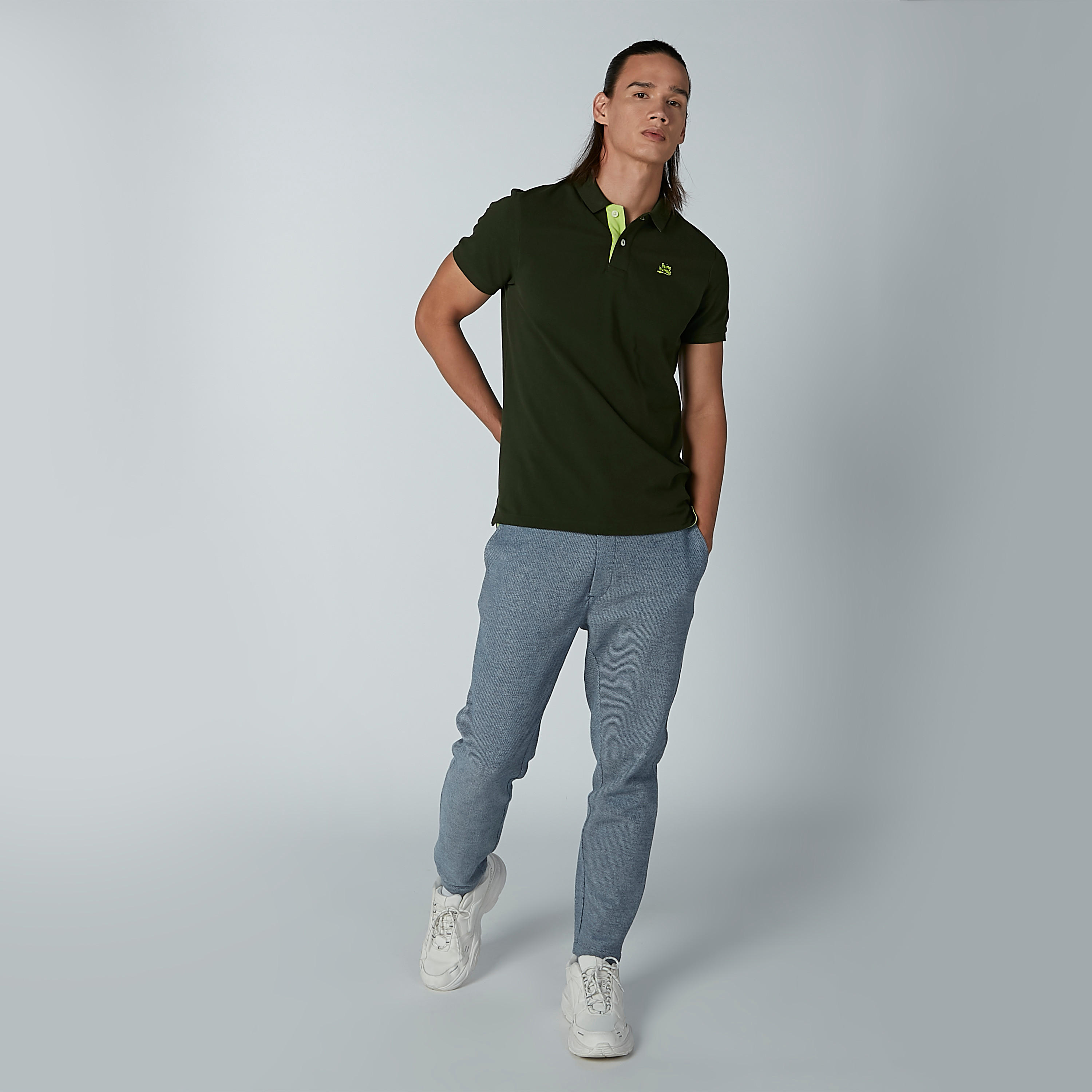 تيشيرت سادة بياقة بولو وأكمام قصيرة من بيينج هيومان-men-clothing-tshirtsandpolos-polos-image-3