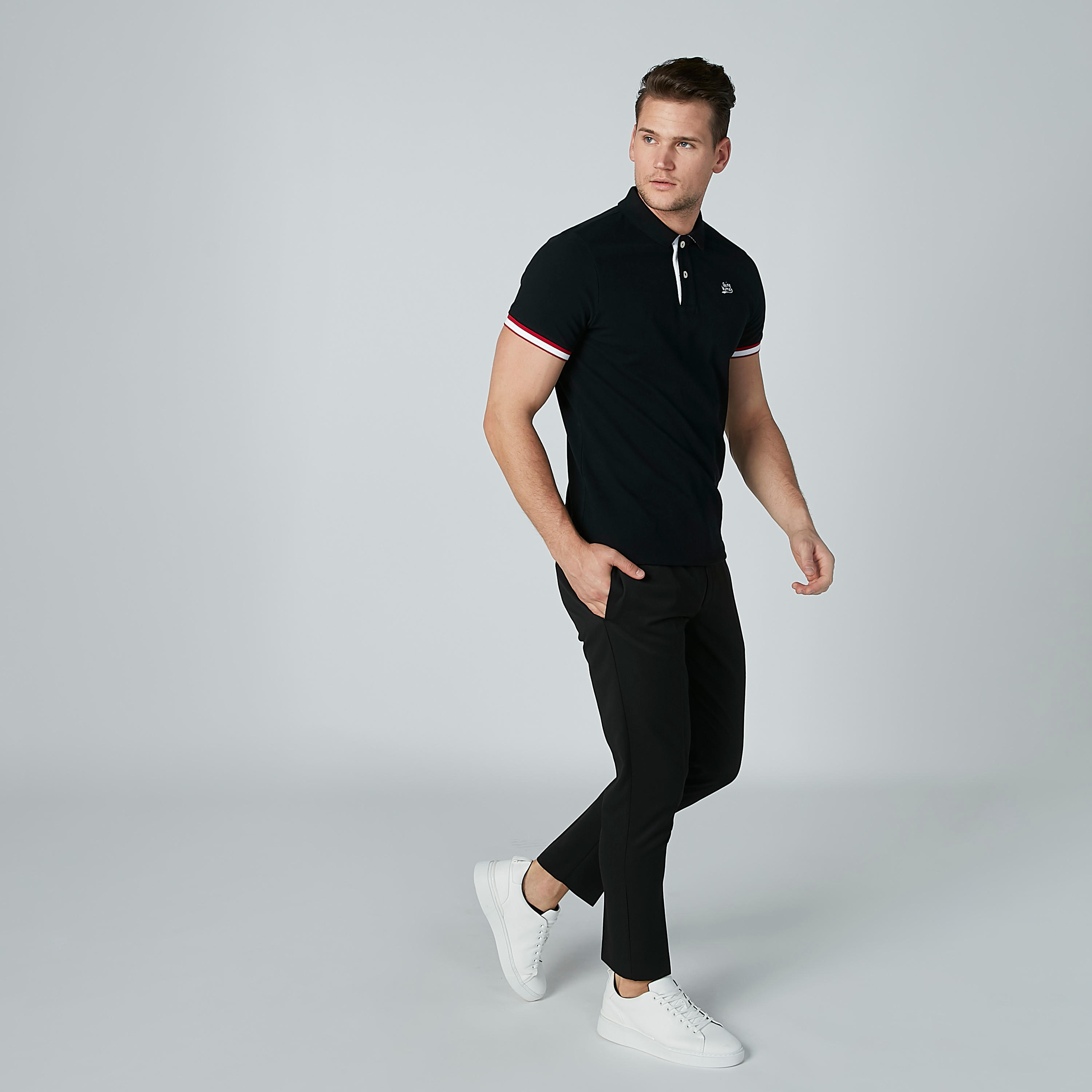 تيشيرت سادة بياقة بولو وأكمام قصيرة من بيينج هيومان-men-clothing-tshirtsandpolos-polos-image-3