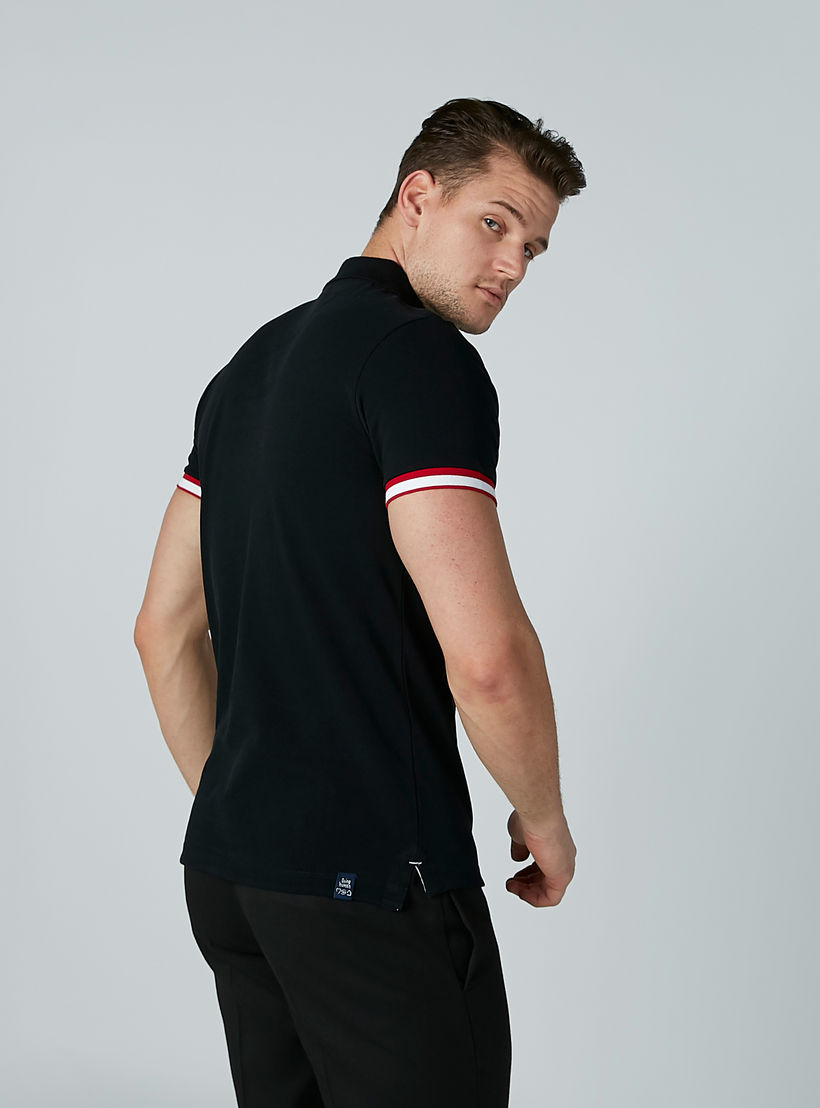 تيشيرت سادة بياقة بولو وأكمام قصيرة من بيينج هيومان-men-clothing-tshirtsandpolos-polos-image-4