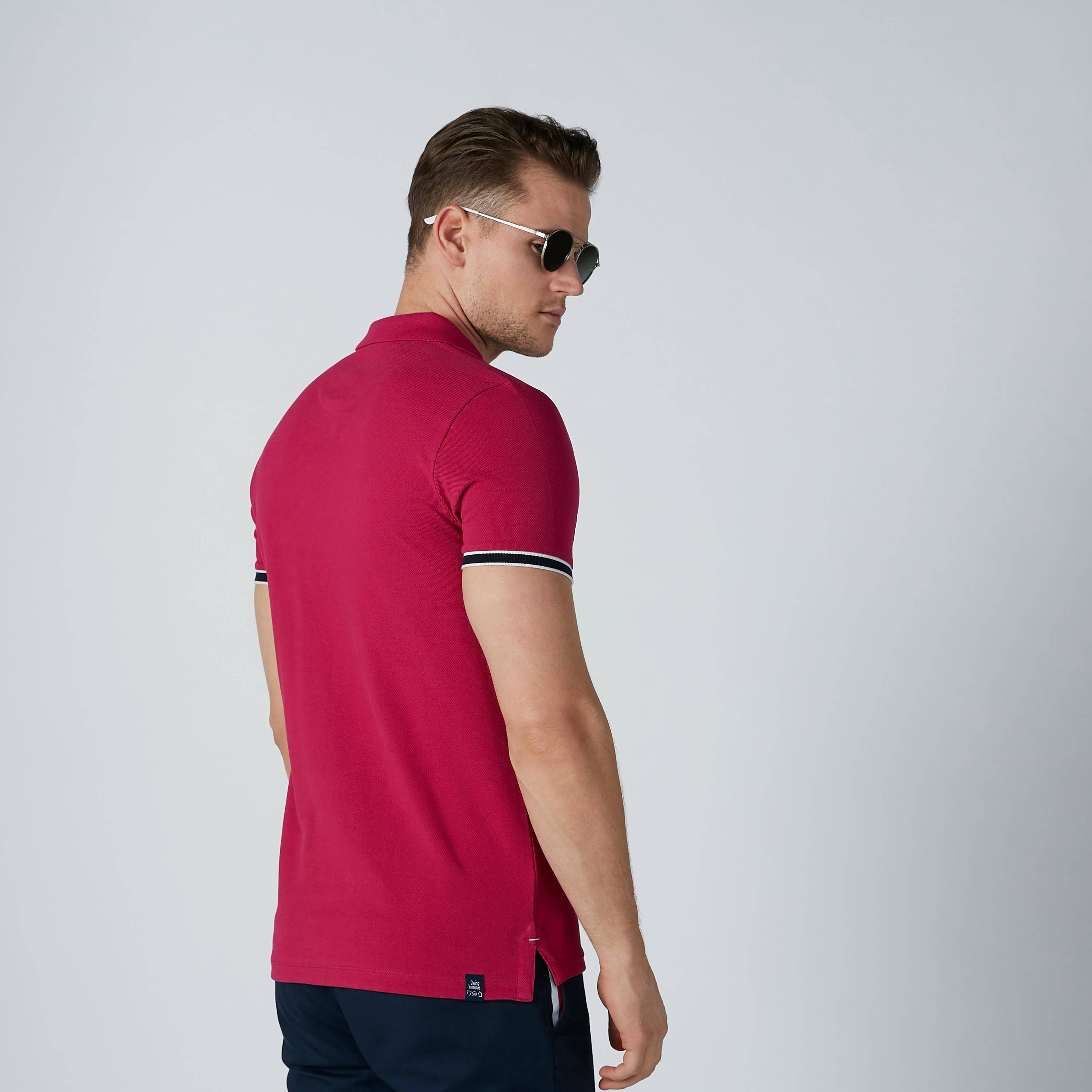 تيشيرت سادة بياقة بولو وأكمام قصيرة من بيينج هيومان-men-clothing-tshirtsandpolos-polos-image-4