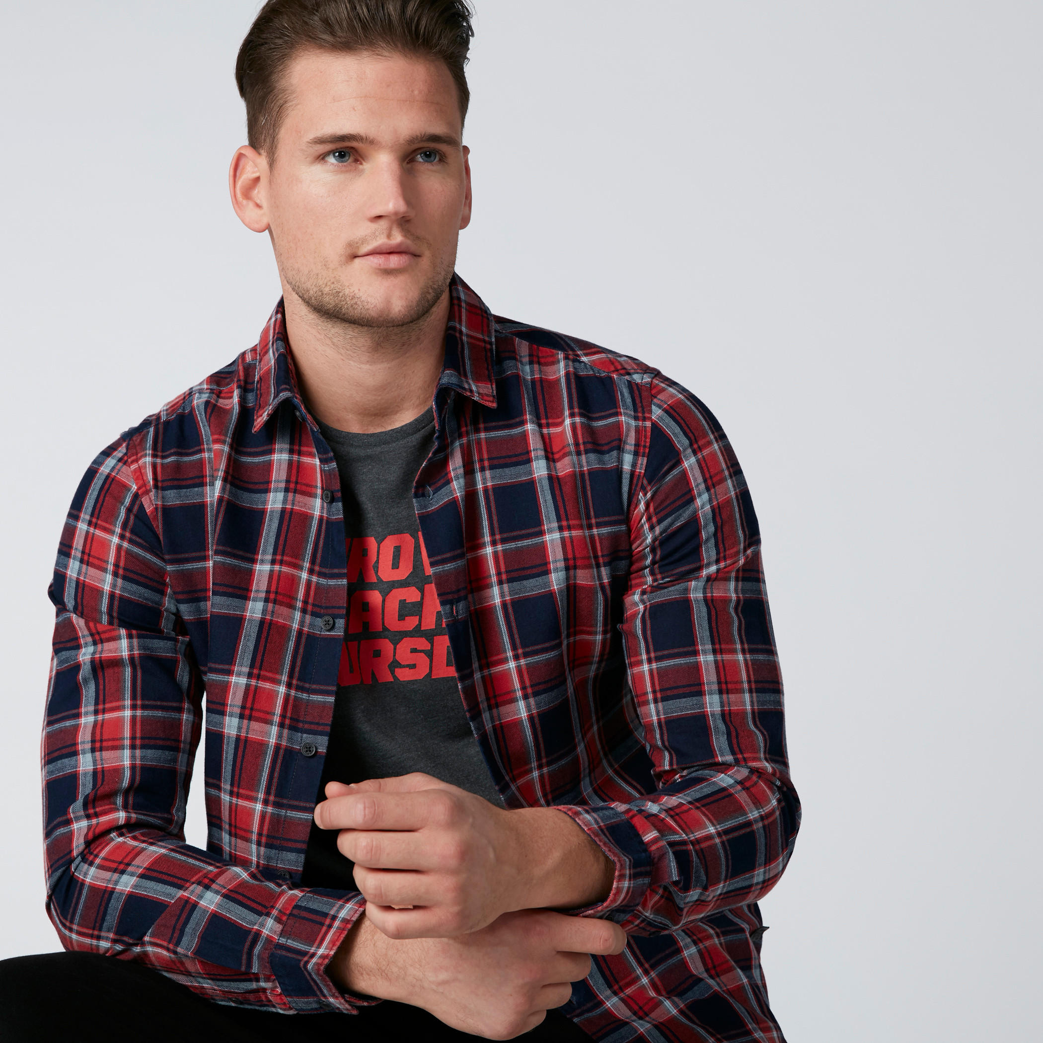 Being Human Chequered Shirt with Long Sleeves-men-clothing-shirts-image-2