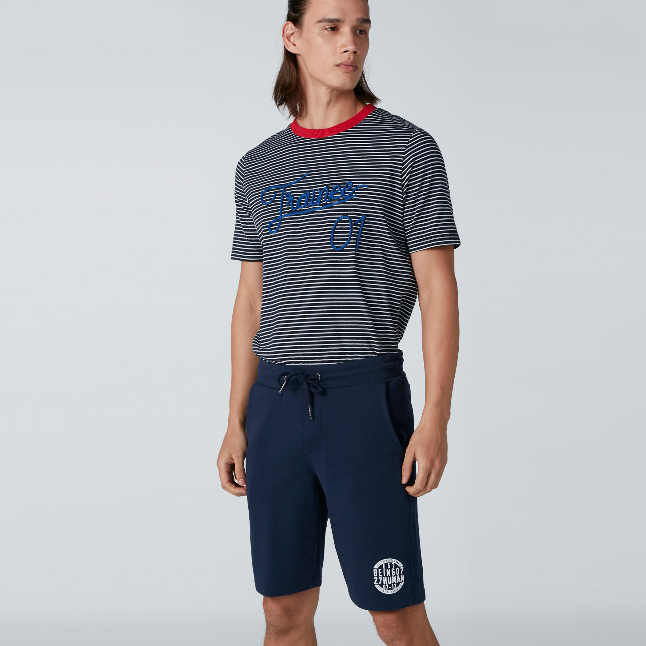 شورت برباط وجيوب وطبعات بيينج هيومان-men-clothing-bottoms-shorts-image-1