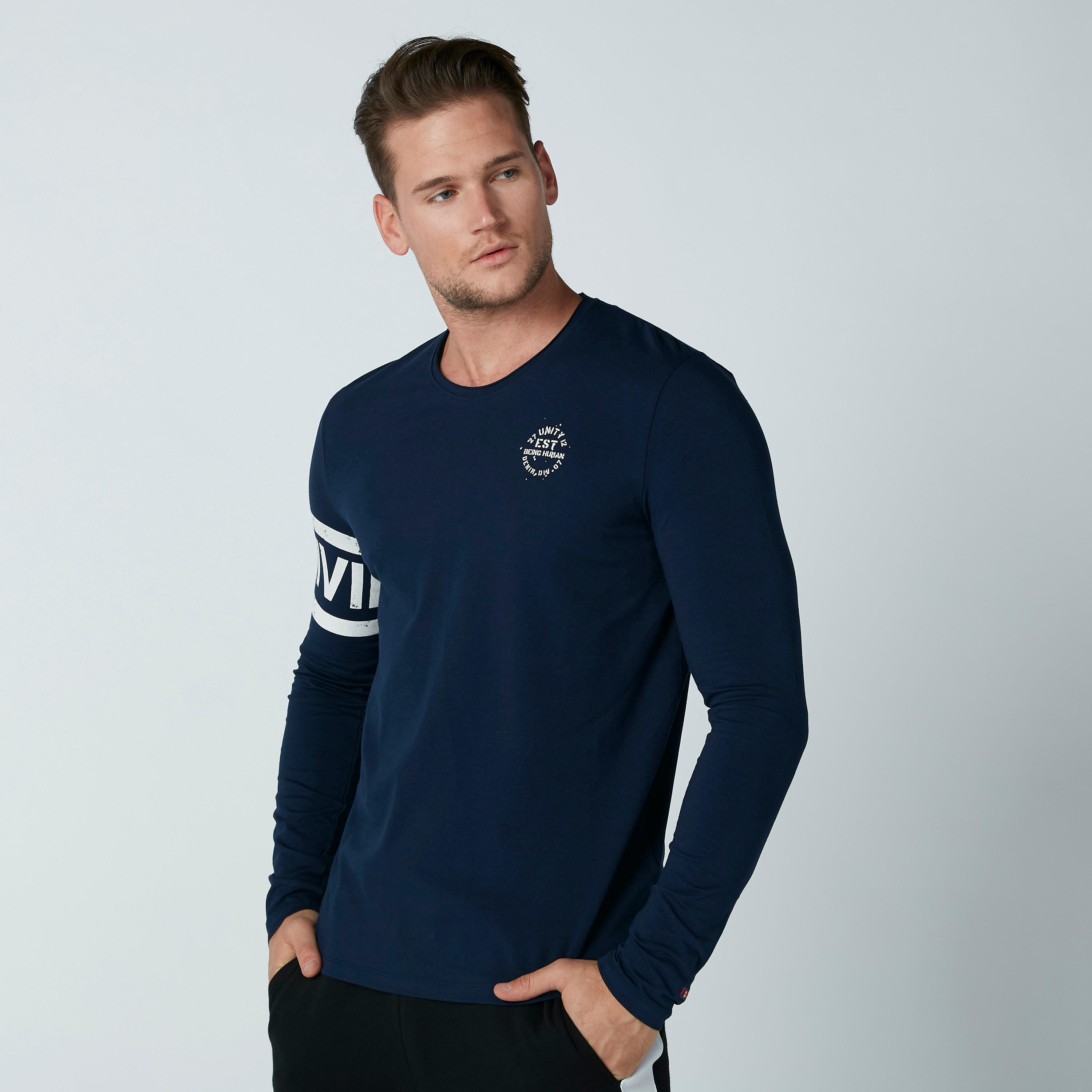 Being Human Printed T-Shirt with Round Neck and Long Sleeves-men-clothing-tshirtsandpolos-tshirts-image-3
