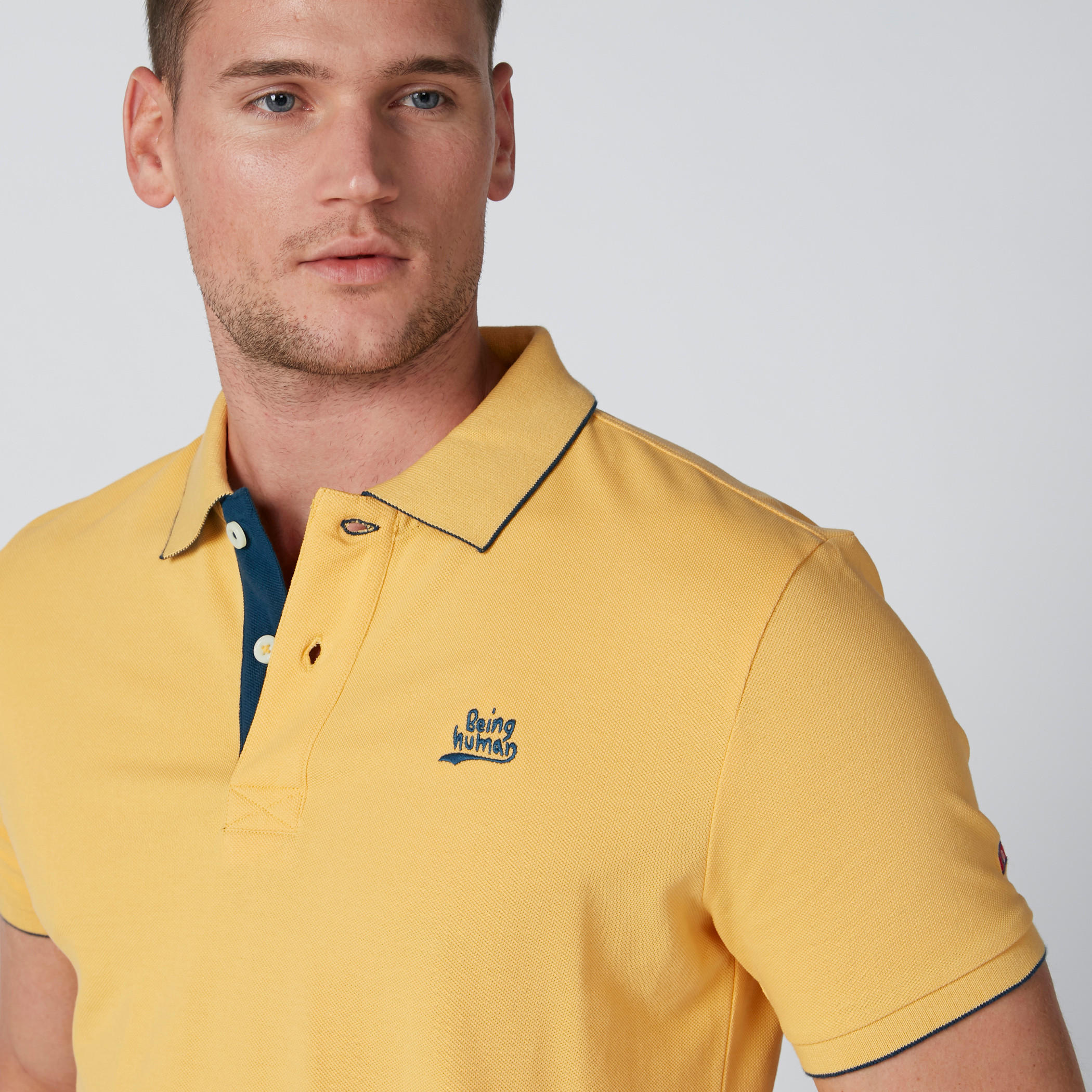 تيشيرت بياقة بولو وأكمام قصيرة من بيينج هيومان-men-clothing-tshirtsandpolos-polos-image-4