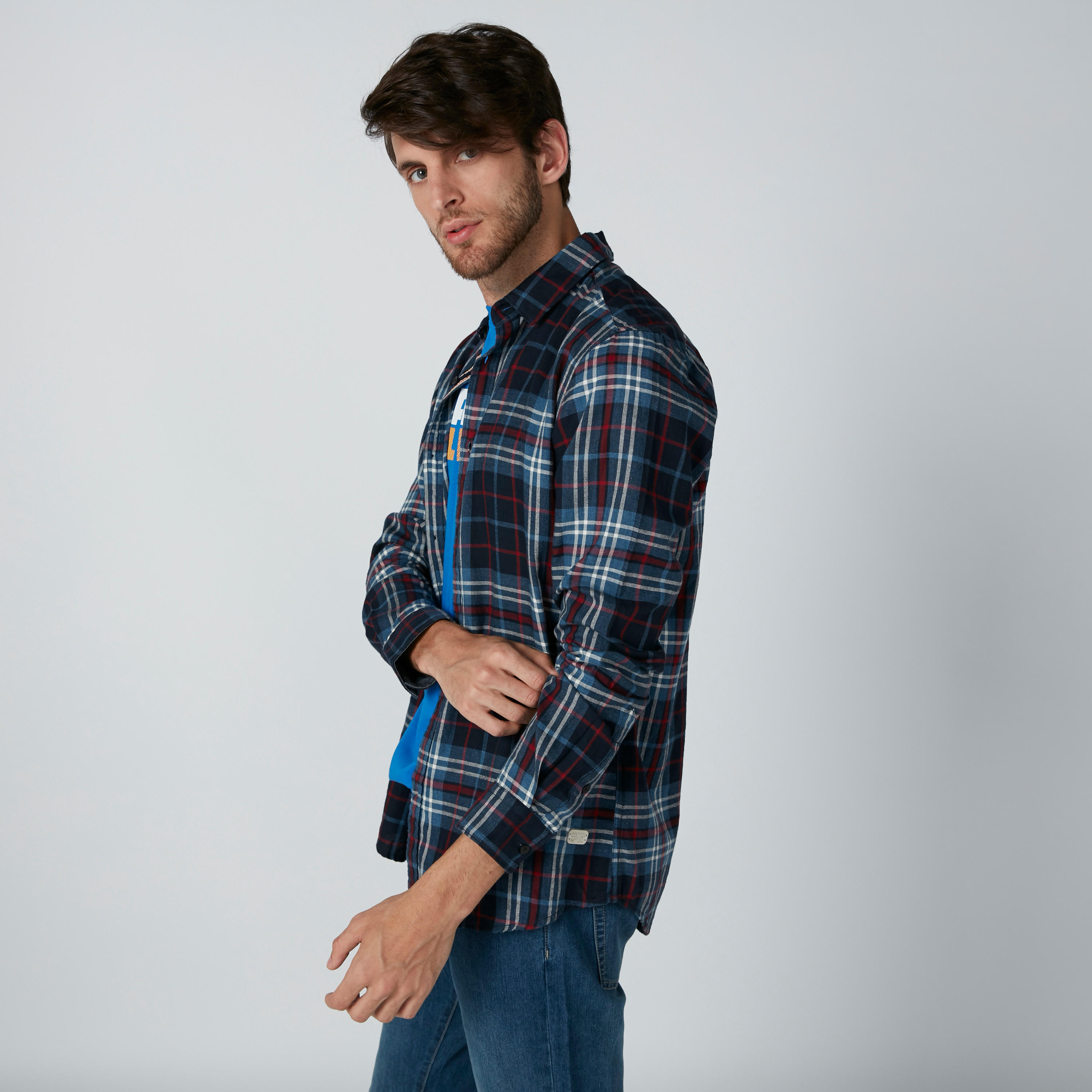 Being Human Chequered Shirt in Regular Fit with Long Sleeves-men-clothing-shirts-image-3