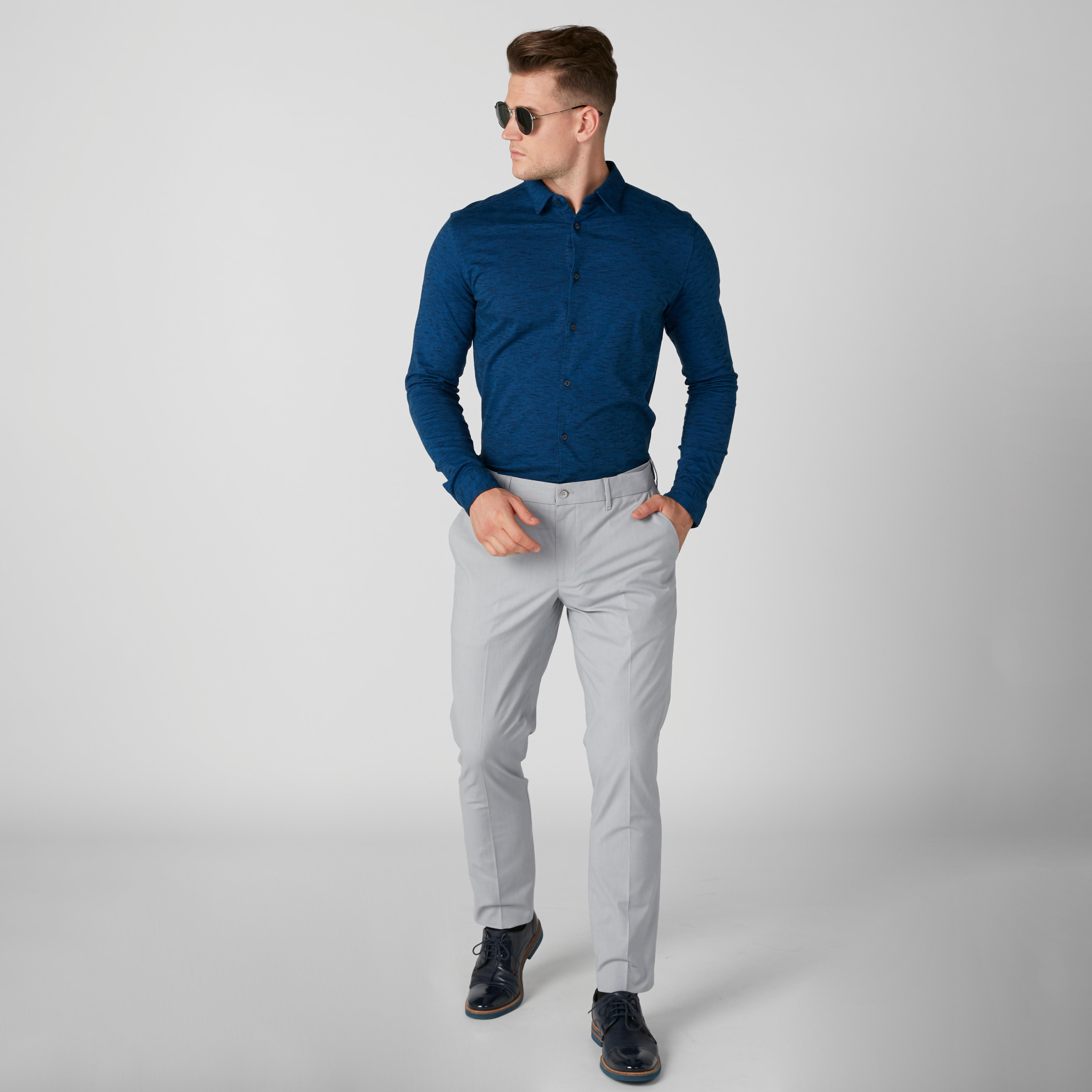 Being Human Textured Shirt with Long Sleeves and Complete Placket-men-clothing-shirts-image-1
