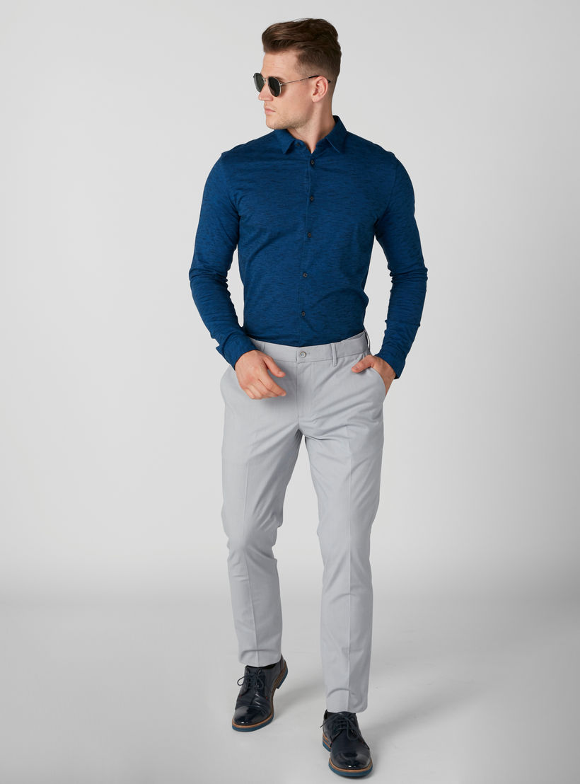 Being Human Textured Shirt with Long Sleeves and Complete Placket-men-clothing-shirts-image-1