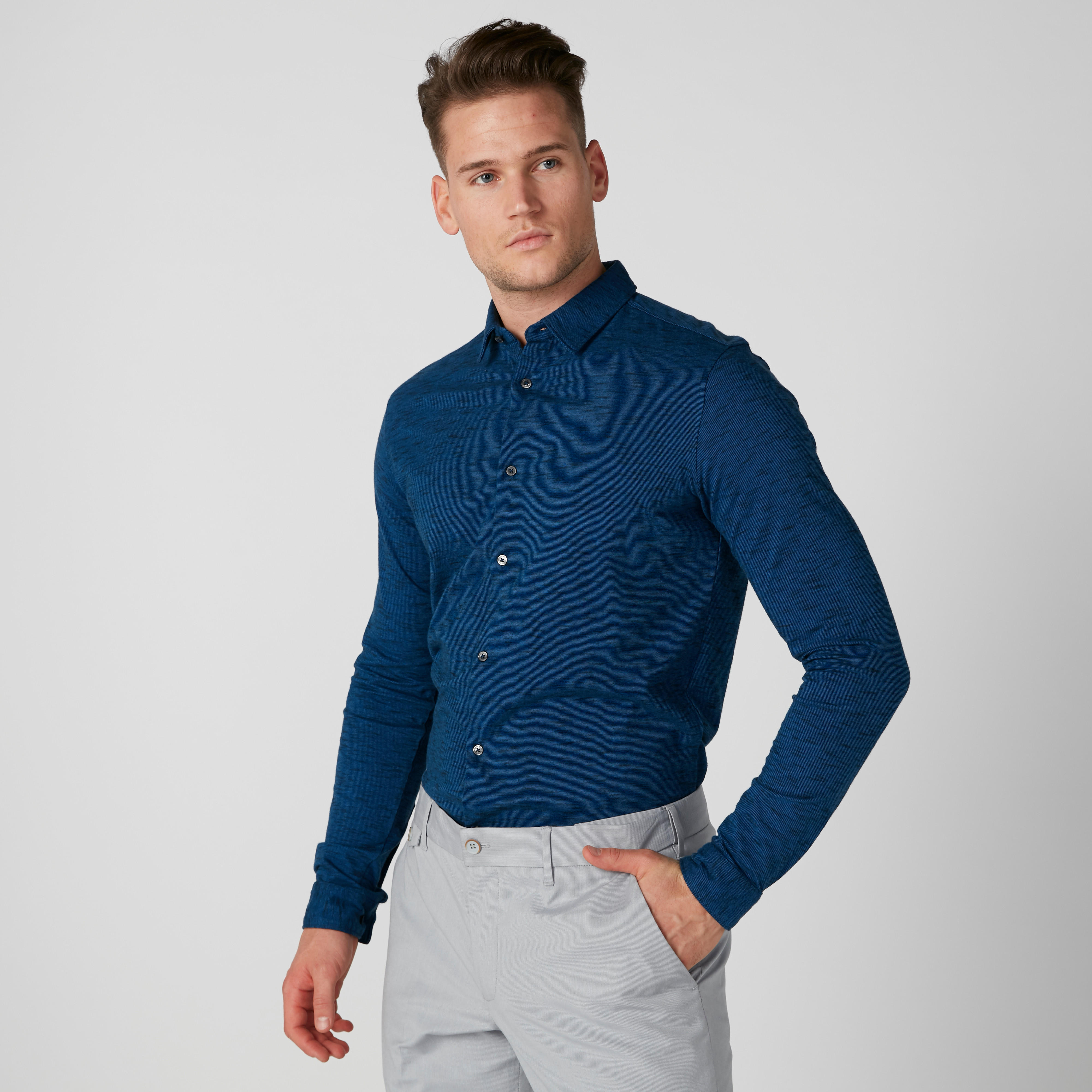 Being Human Textured Shirt with Long Sleeves and Complete Placket-men-clothing-shirts-image-4