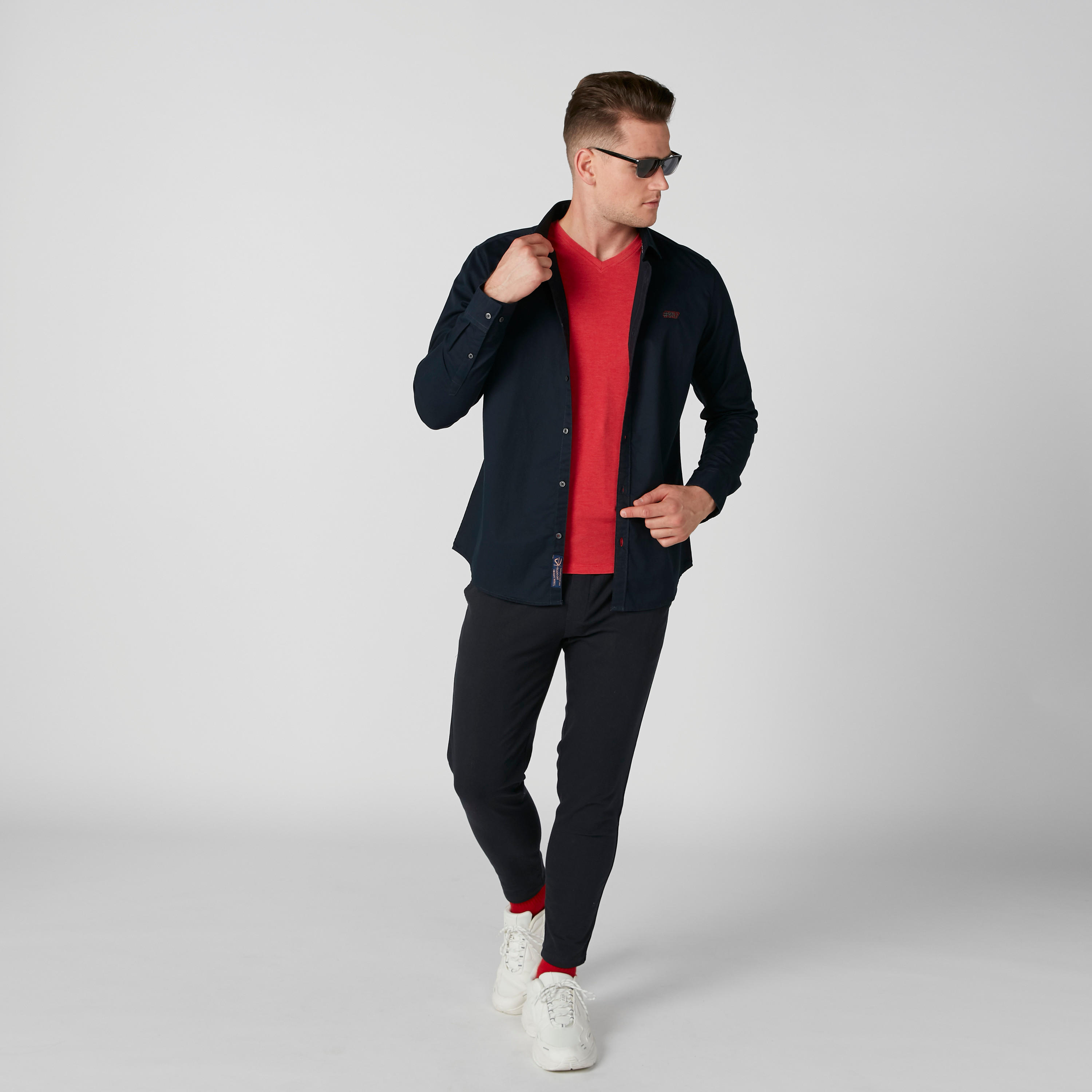 Being Human Embroidered Shirt with Long Sleeves and Complete Placket-men-clothing-shirts-image-1