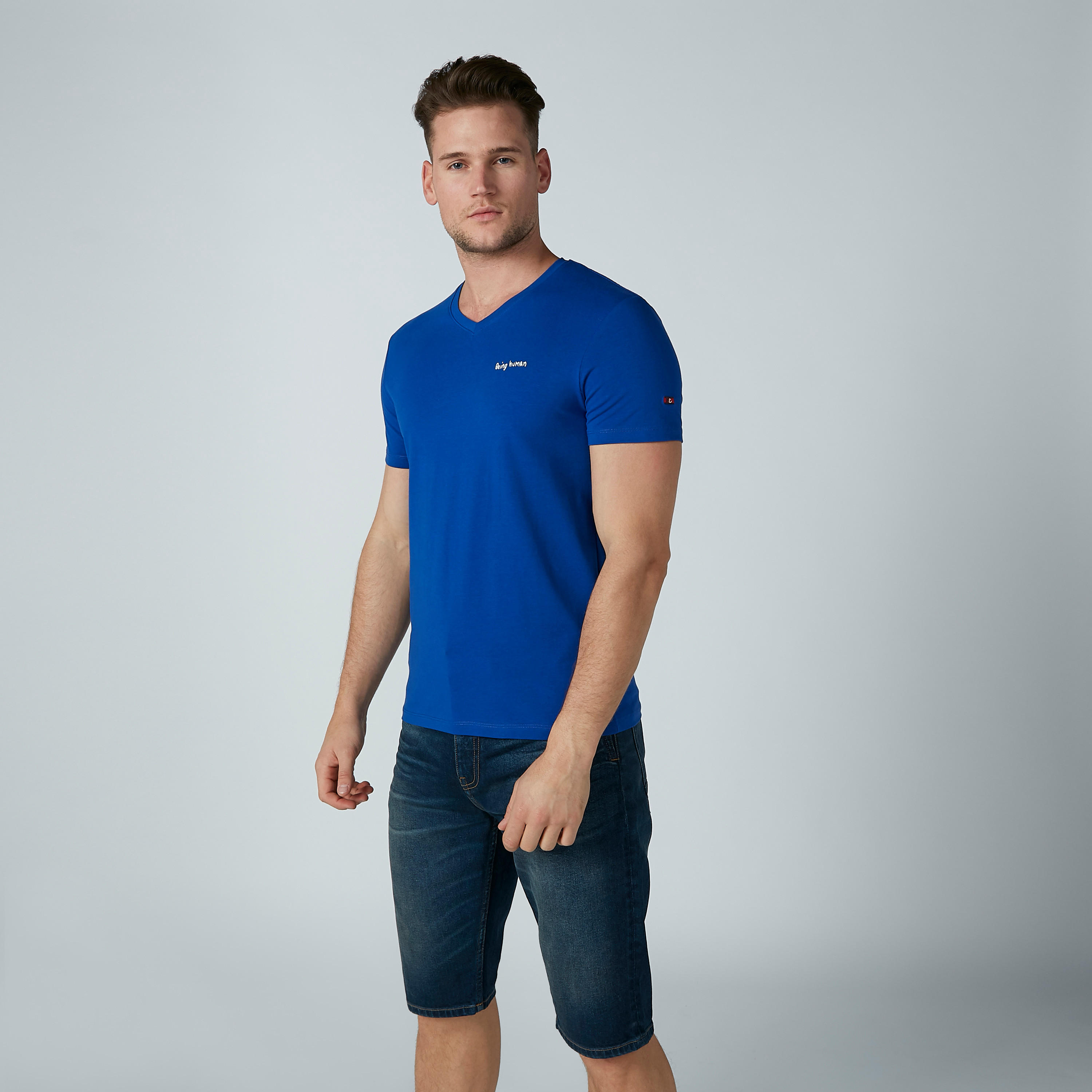Being Human Plain T-shirt with V-neck-men-clothing-tshirtsandpolos-tshirts-image-3