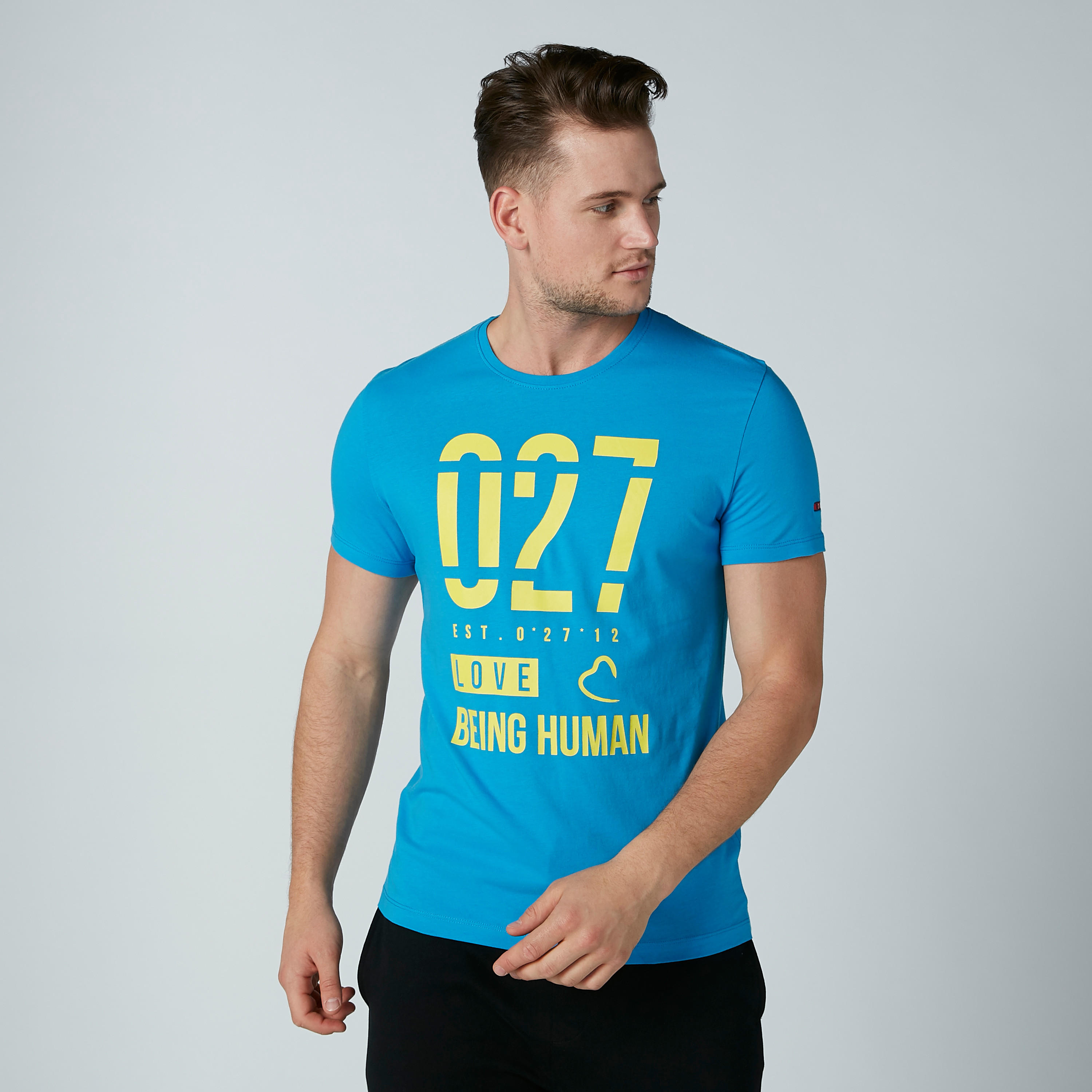 تيشيرت بأكمام قصيرة وطبعات بيينج هيومان-men-clothing-tshirtsandpolos-tshirts-image-2