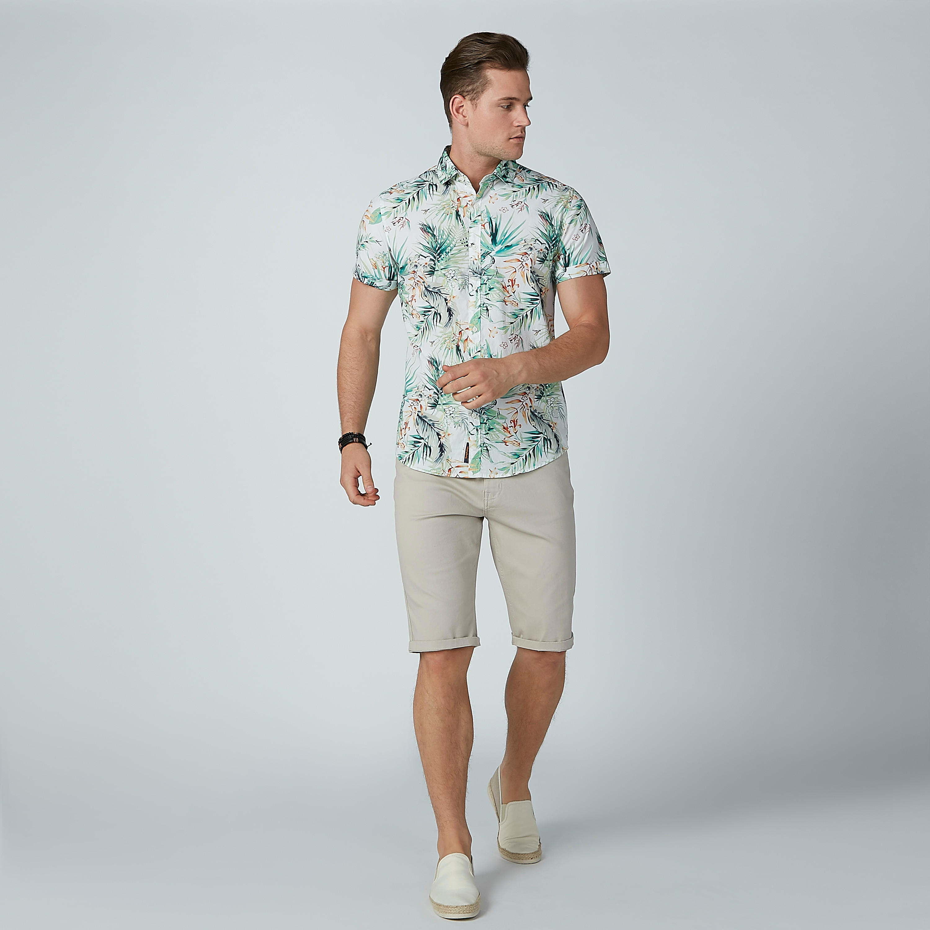 Being Human Printed Shirt with Short Sleeves and Complete Placket-men-clothing-shirts-image-1