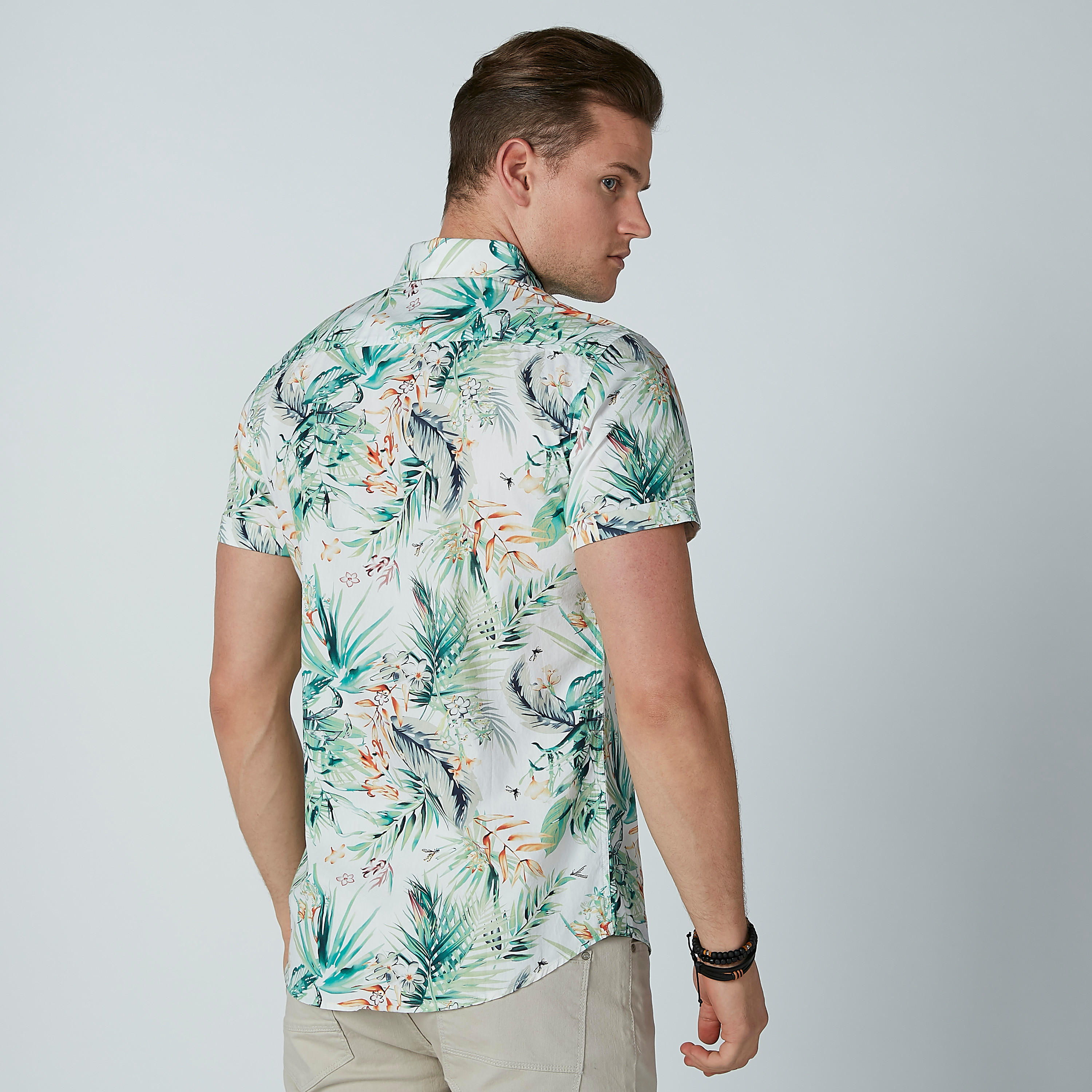Being Human Printed Shirt with Short Sleeves and Complete Placket-men-clothing-shirts-image-4