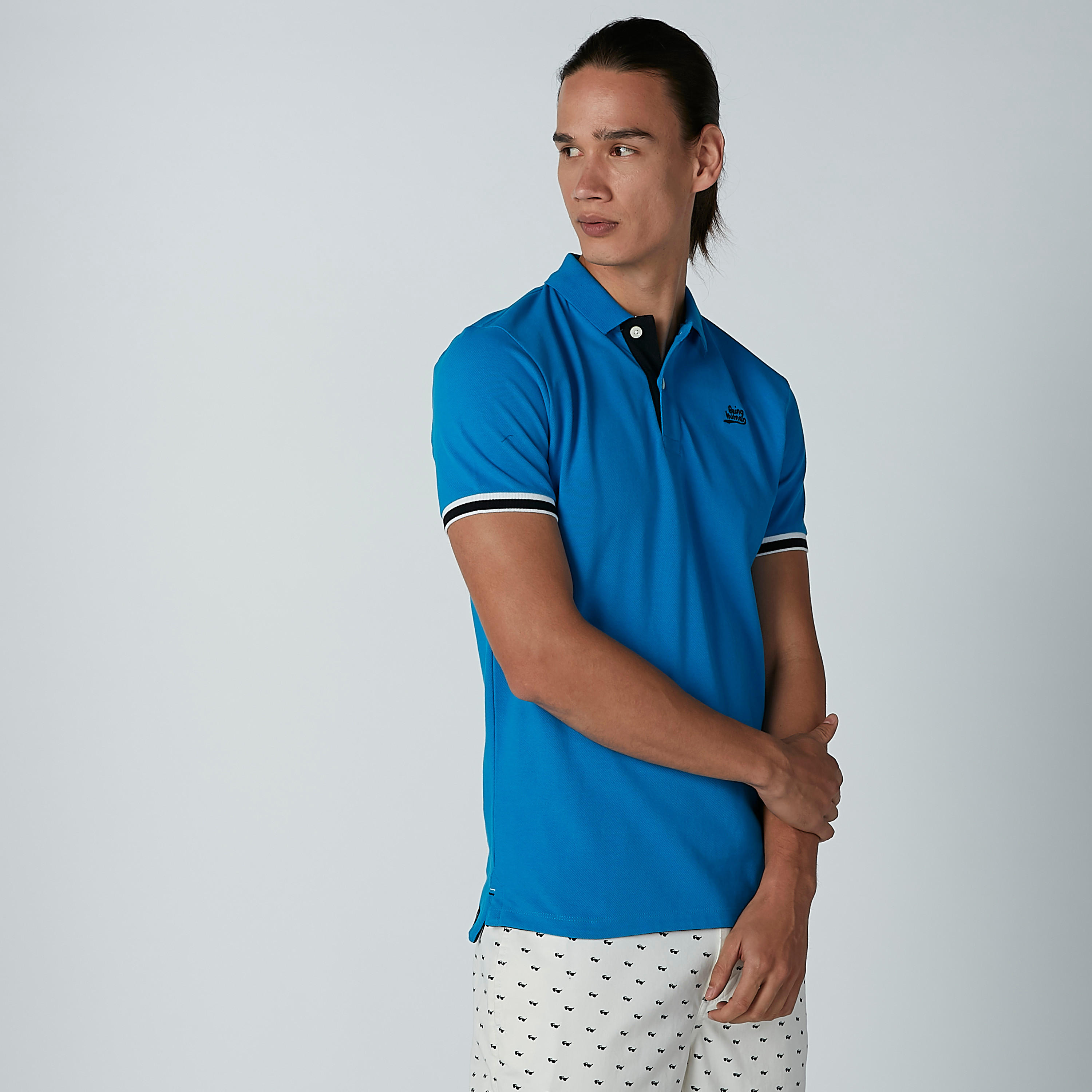 تيشيرت سادة بياقة بولو وأكمام قصيرة من بيينج هيومان-men-clothing-tshirtsandpolos-polos-image-3