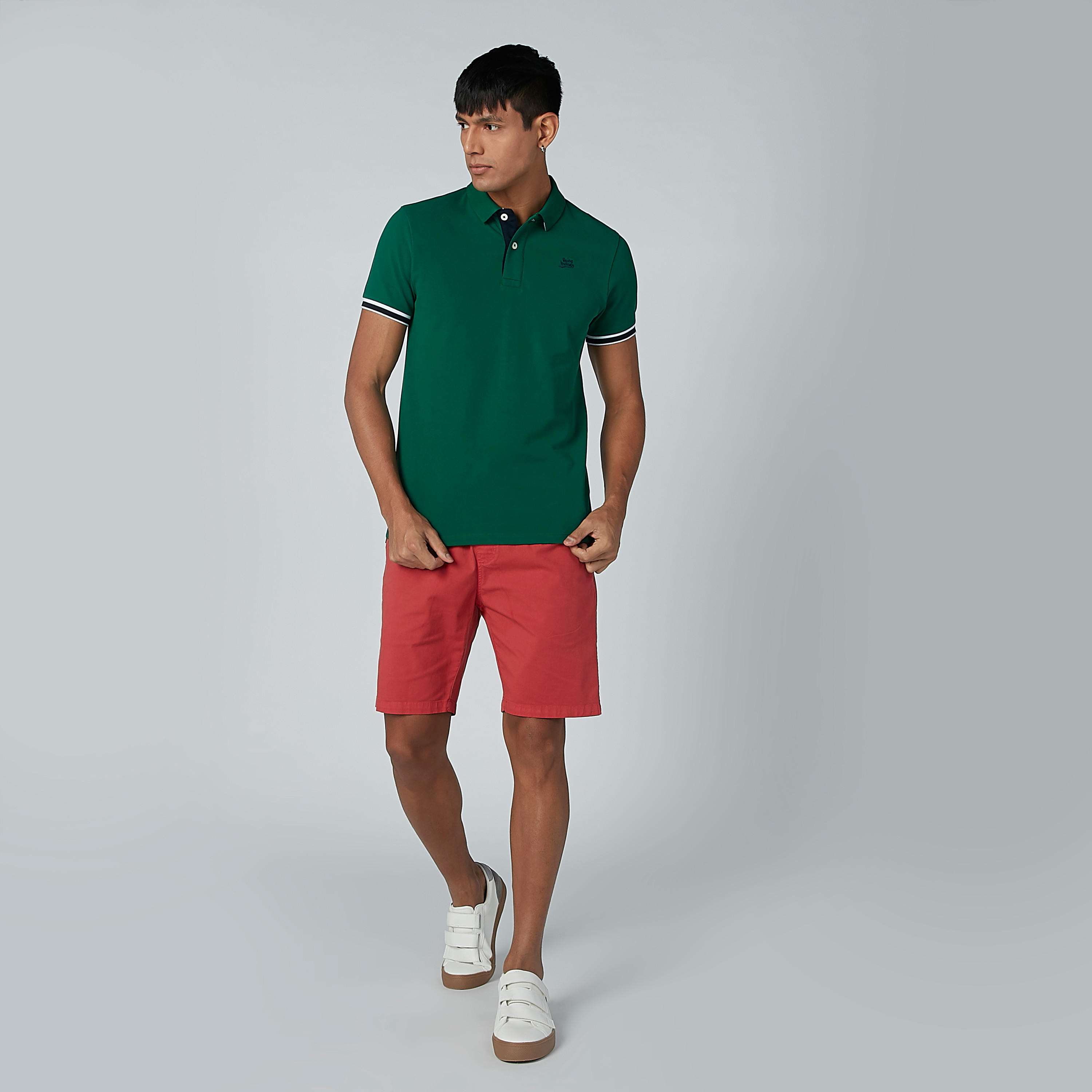 تيشيرت بياقة بولو وأكمام قصيرة بيينج هيومان-men-clothing-tshirtsandpolos-polos-image-1