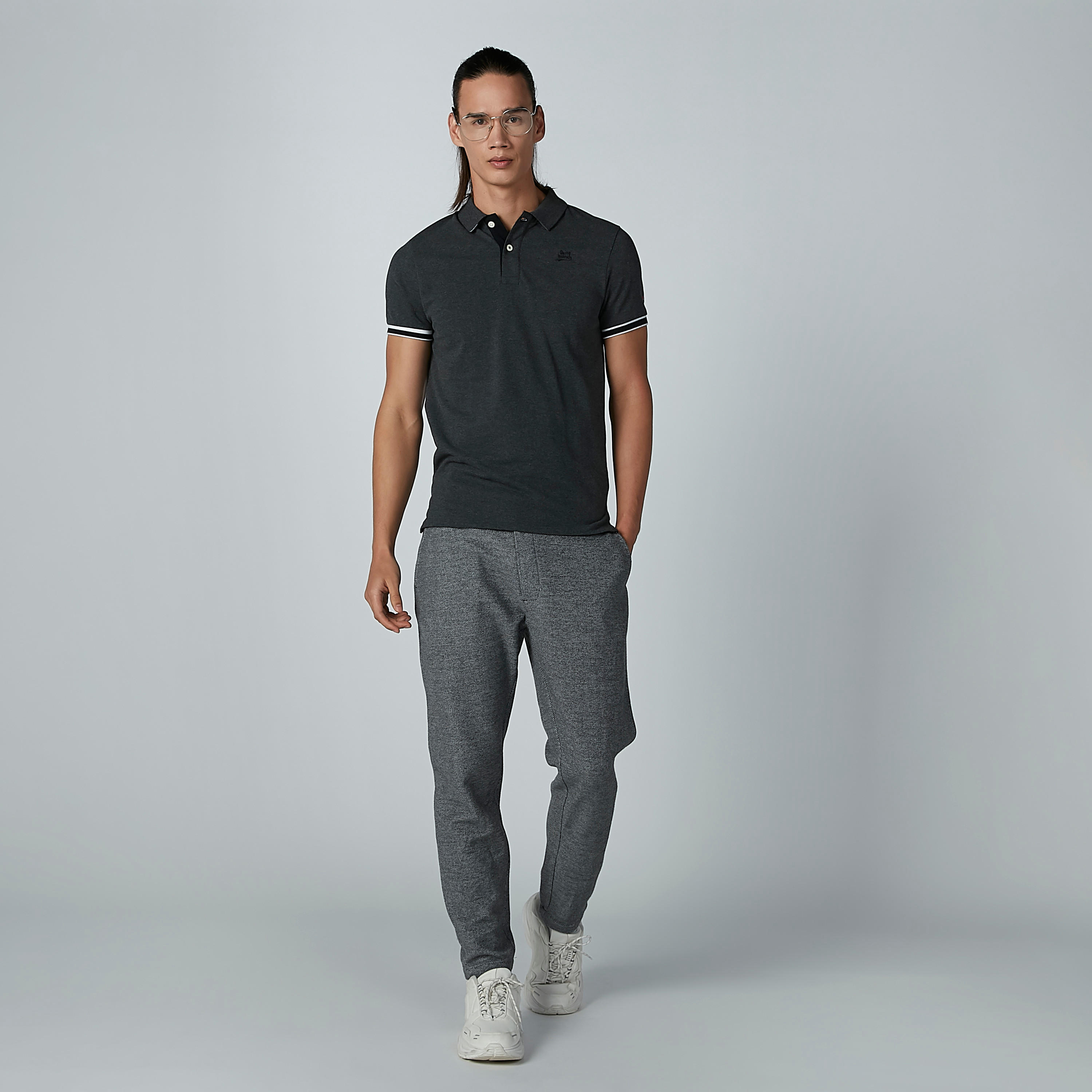 تيشيرت سادة بياقة بولو وأكمام قصيرة من بيينج هيومان-men-clothing-tshirtsandpolos-polos-image-2
