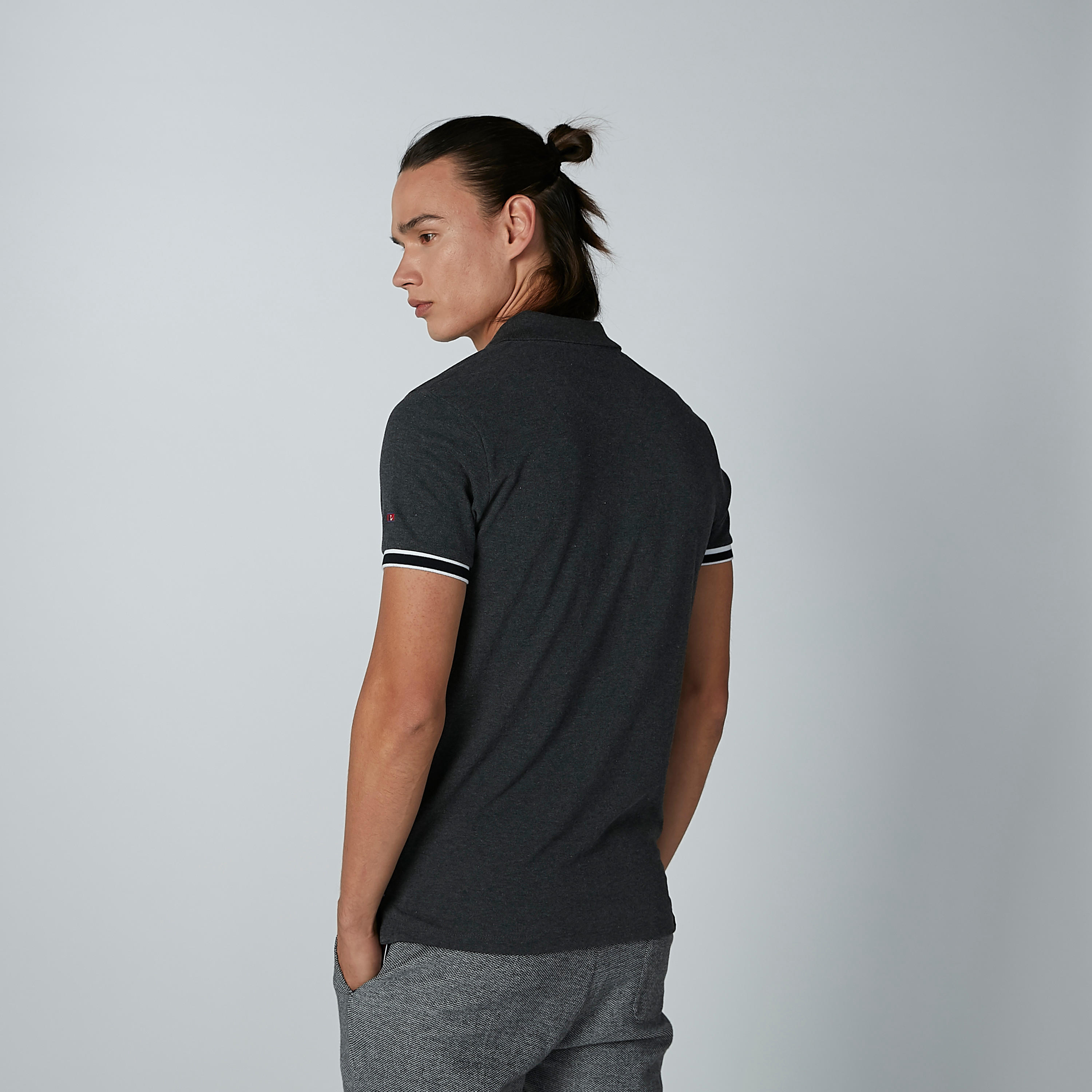 تيشيرت سادة بياقة بولو وأكمام قصيرة من بيينج هيومان-men-clothing-tshirtsandpolos-polos-image-3