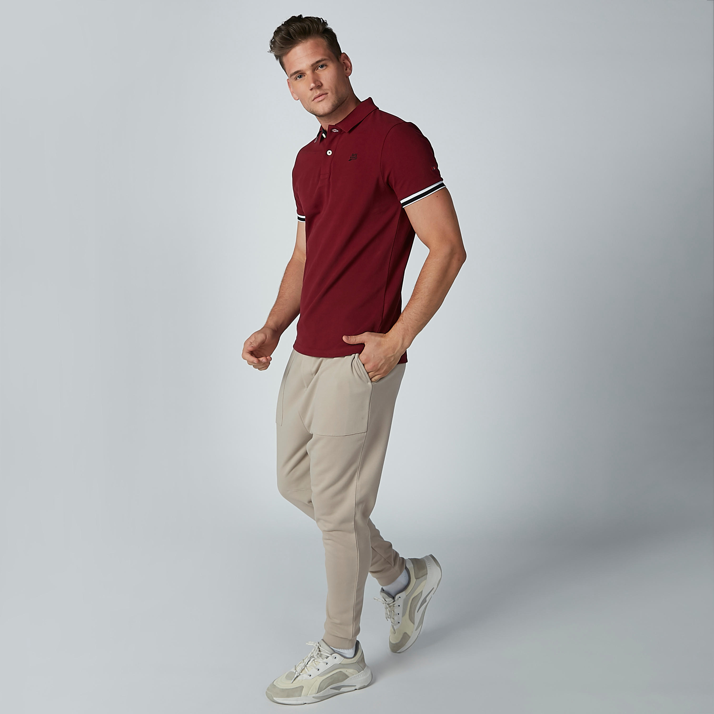 تيشيرت سادة بياقة بولو وأكمام قصيرة من بيينج هيومان-men-clothing-tshirtsandpolos-polos-image-2