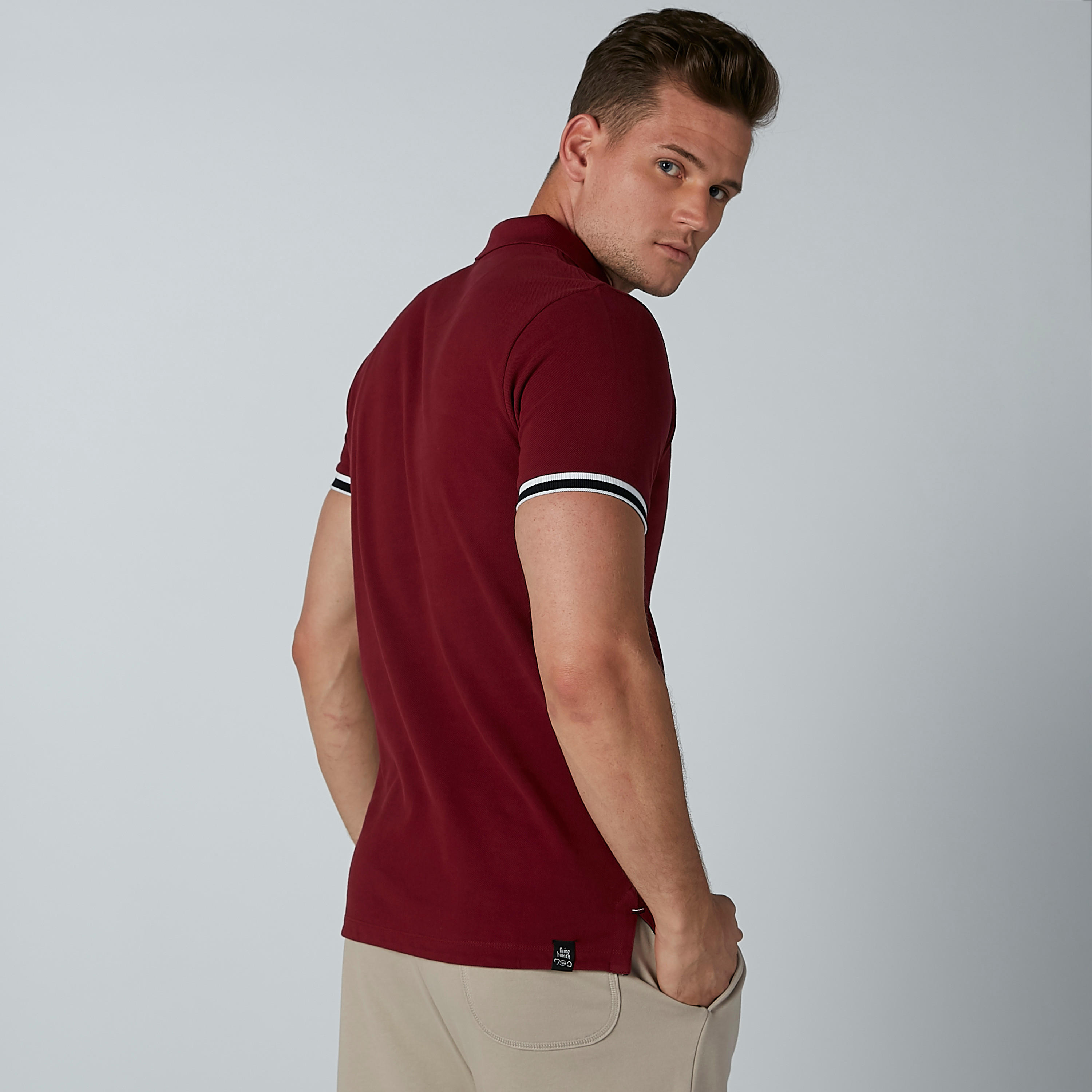 تيشيرت سادة بياقة بولو وأكمام قصيرة من بيينج هيومان-men-clothing-tshirtsandpolos-polos-image-4