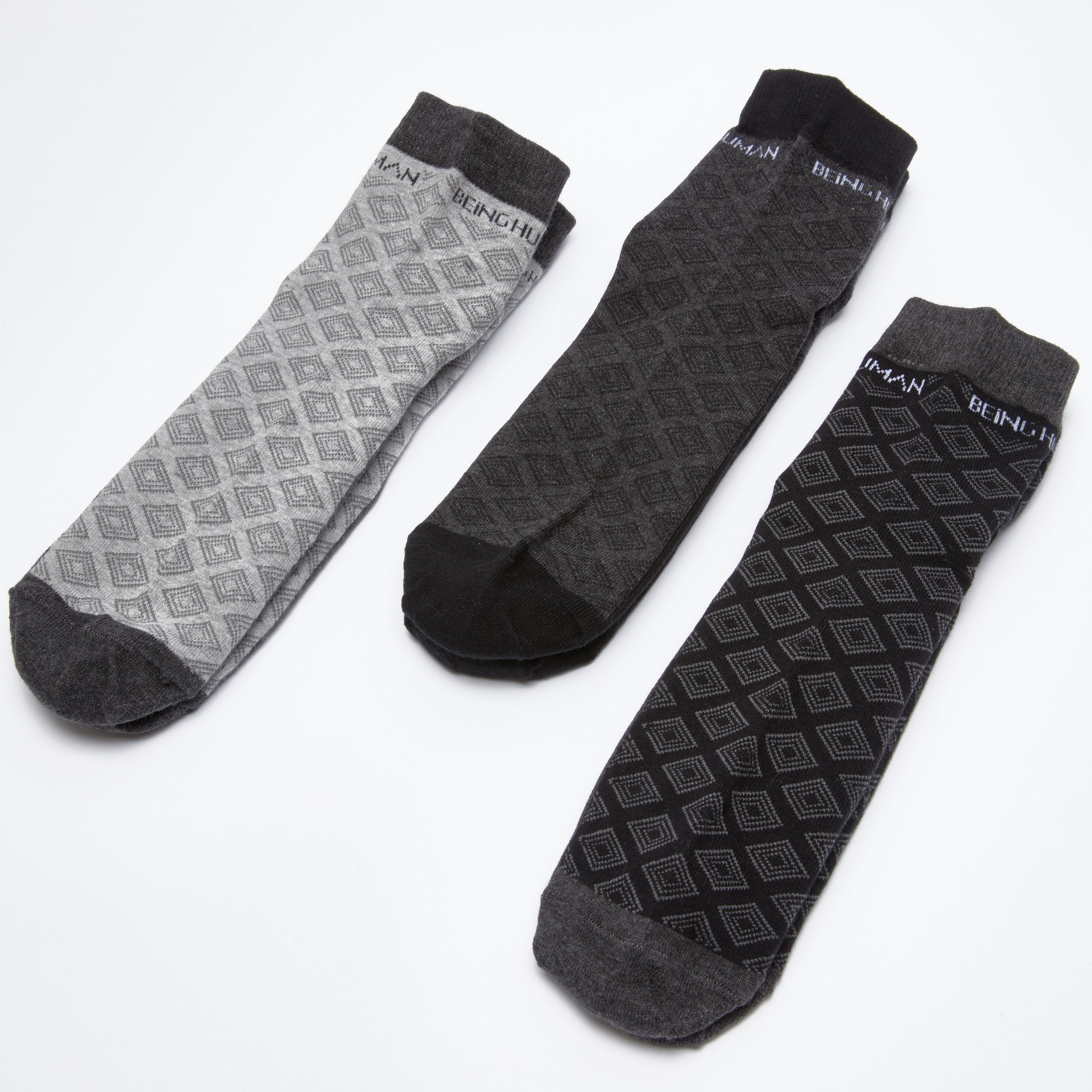 جوارب بطول الكاحل من بيينج هيومان - طقم من 3 أزواج-men-socks-image-1