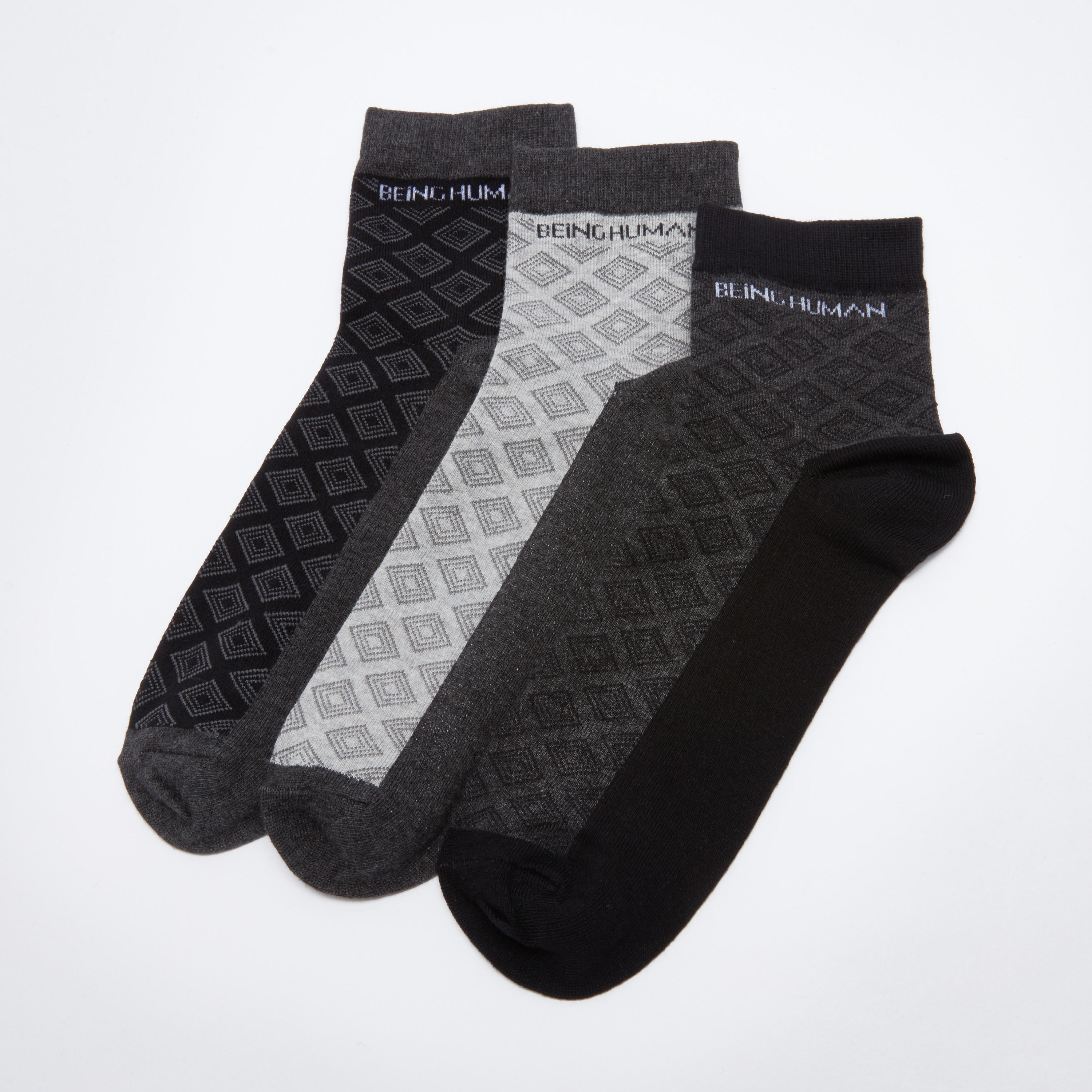 جوارب بطول الكاحل من بيينج هيومان - طقم من 3 أزواج-men-socks-image-2